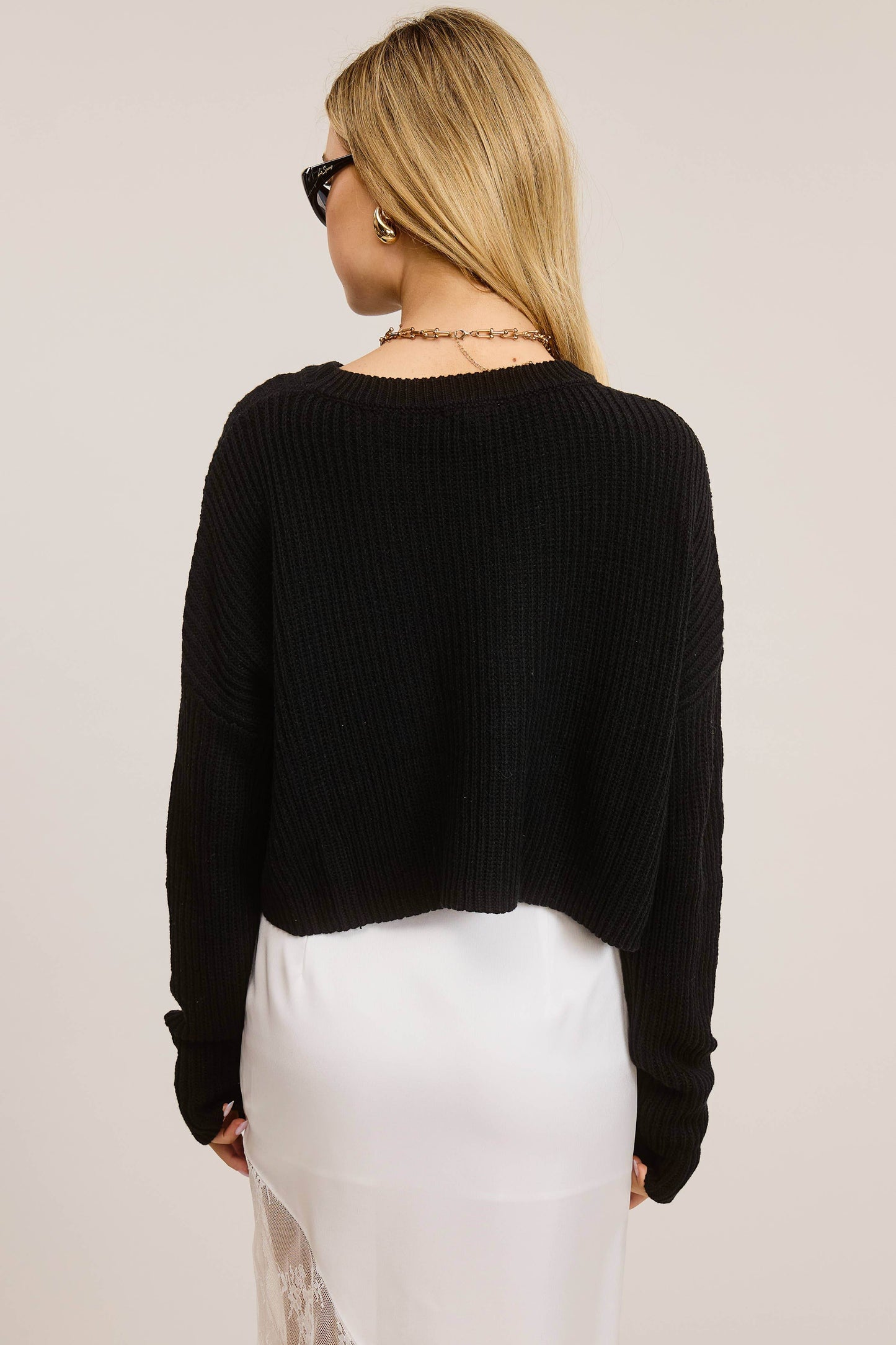 ASYMMETRICAL HEM LONG SLEEVE KNIT TOP - SAUVAGE ZSA™