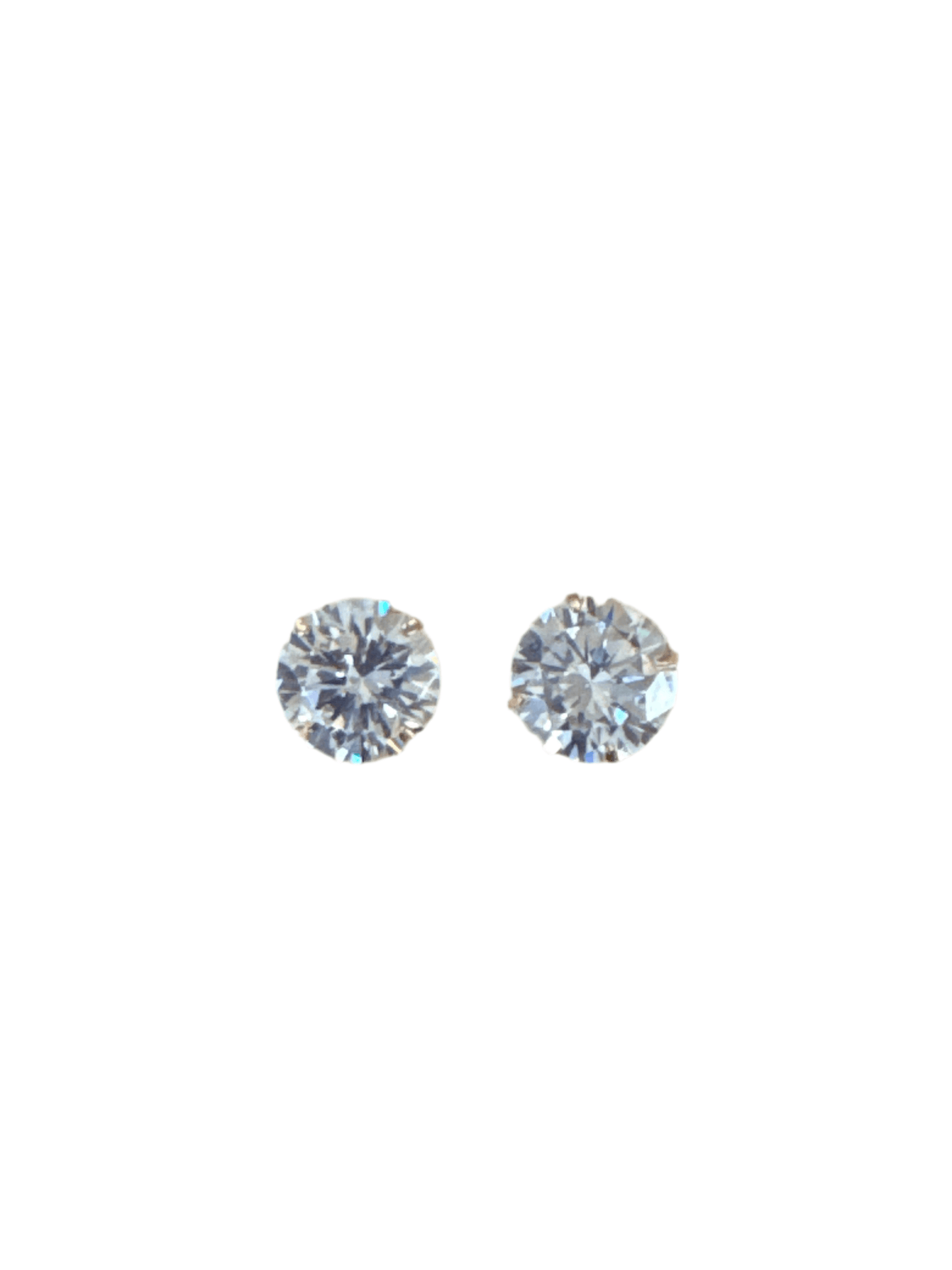 14K Gold Round Crystal Stud Earrings - SAUVAGE ZSA™