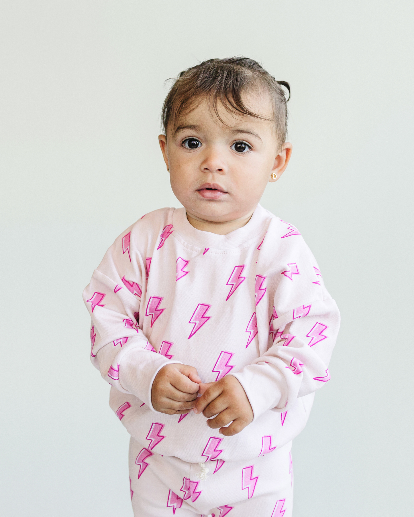 Kids Jogger Set with Pink Lightning Bolts
