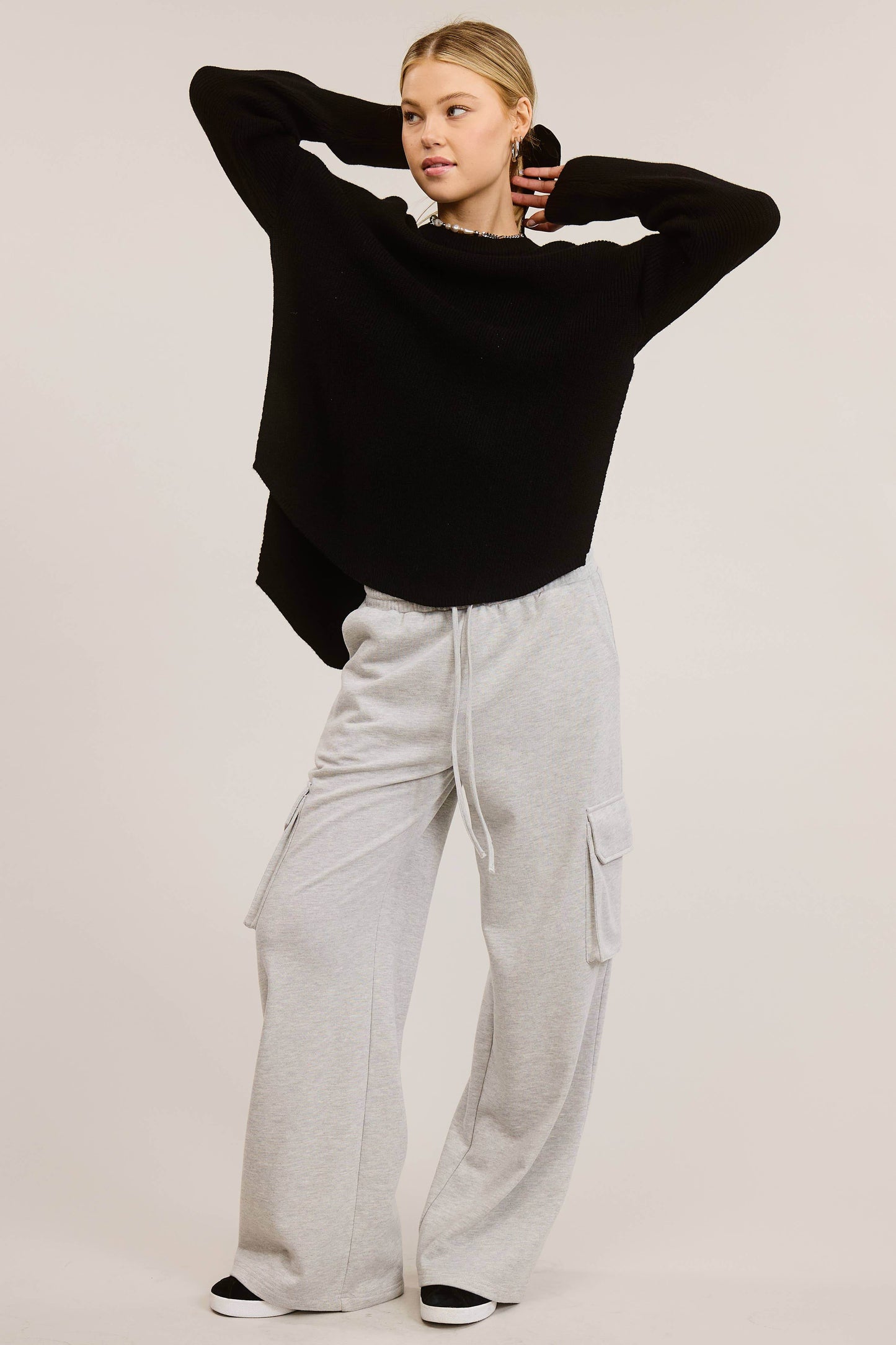 Cozy Knit Sweater with Dual Side Slit - SAUVAGE ZSA™