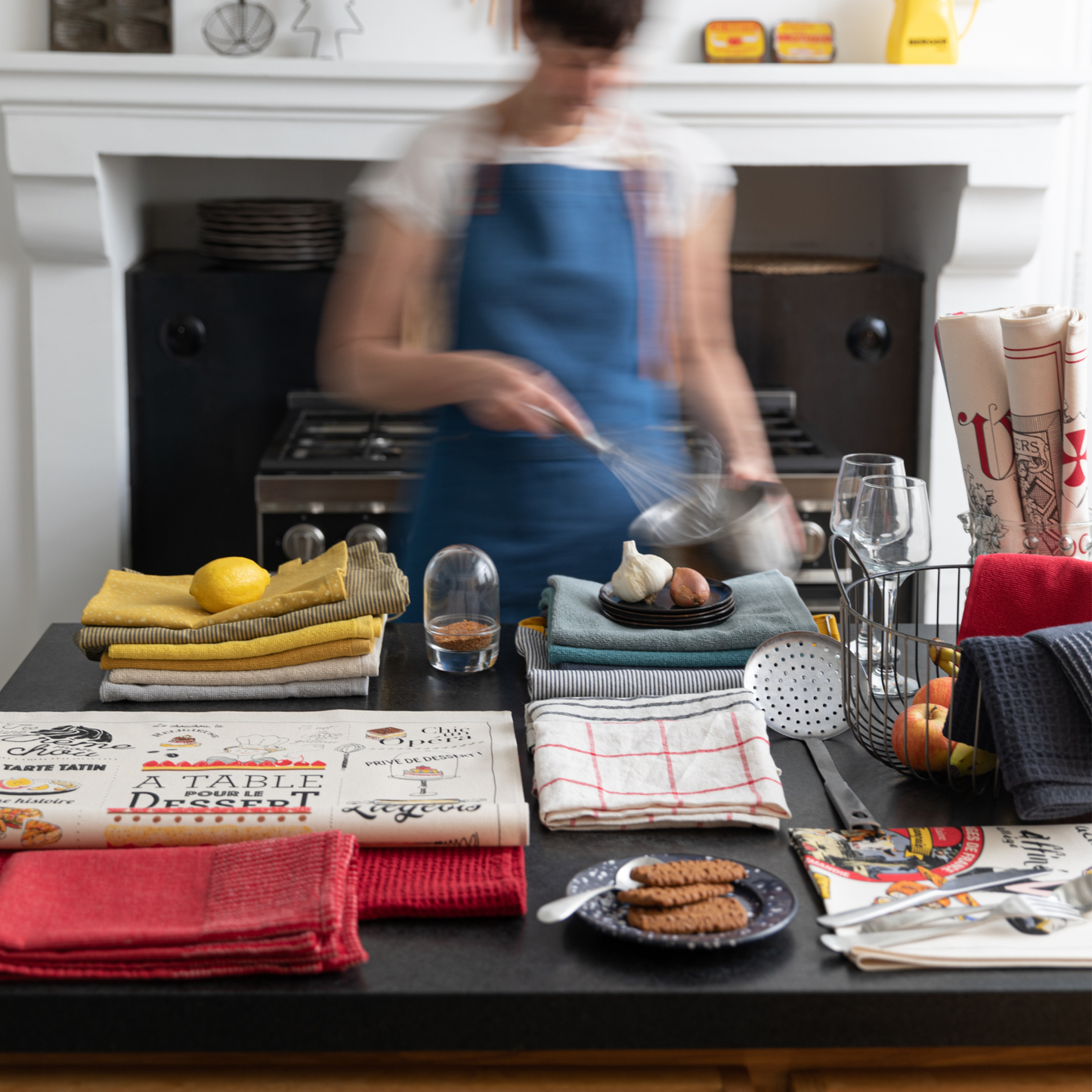 French Wines Labels Tea Towels