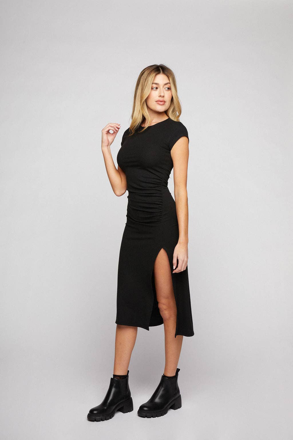 Timeless Rib Hugh Slit Dress