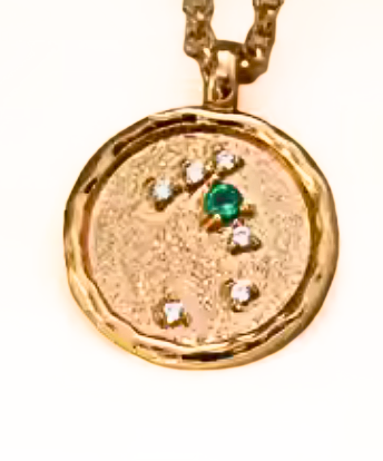 Celestial Zodiac Coin and CZ Necklaces - 14K gold - Birthday Gift
