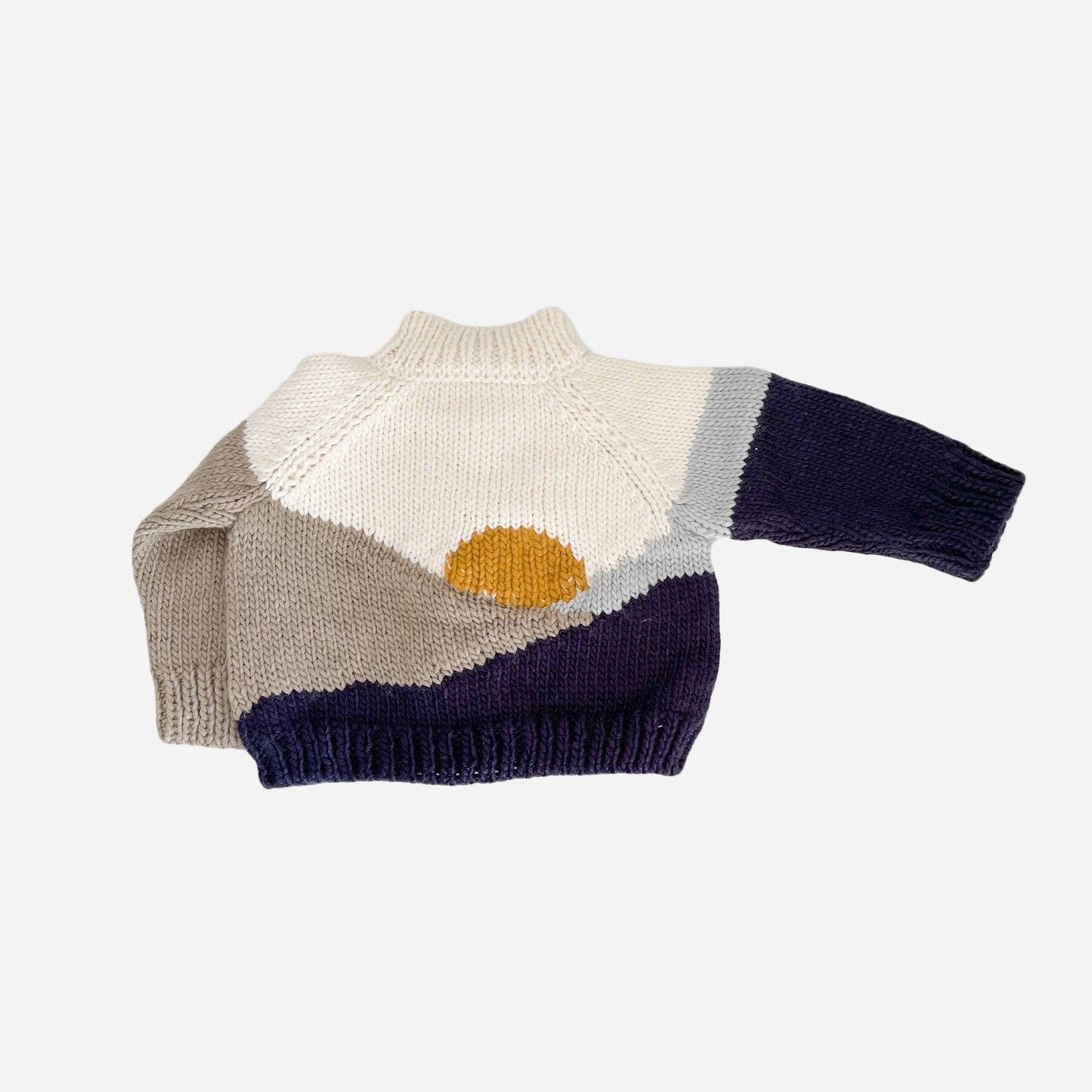 Organic Cotton Baby & Kids Sweater Cardigan with Mountain Sunset