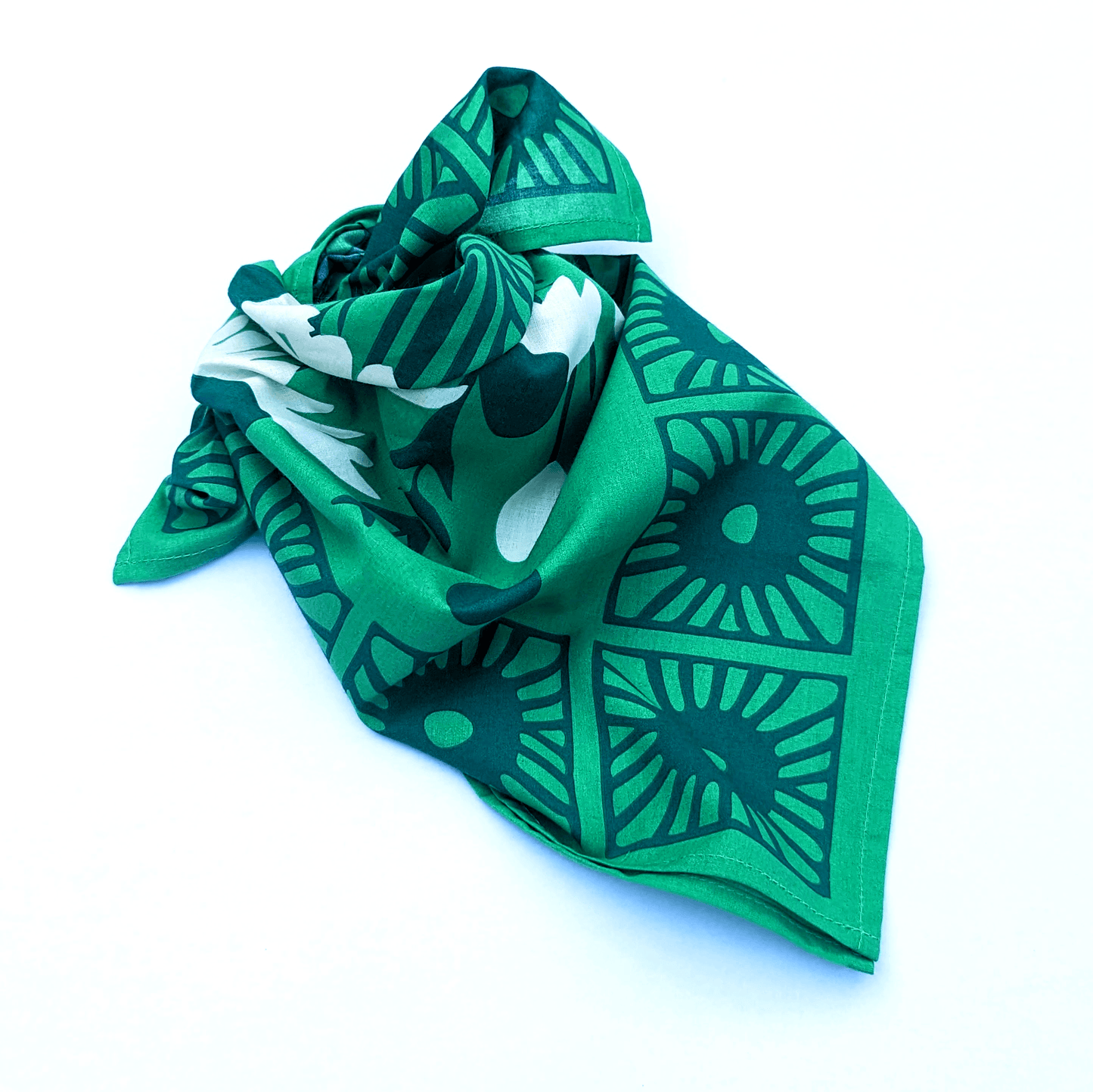 100% Cotton Bandana - Coneflower aka Echinacea (Green) - SAUVAGE ZSA™
