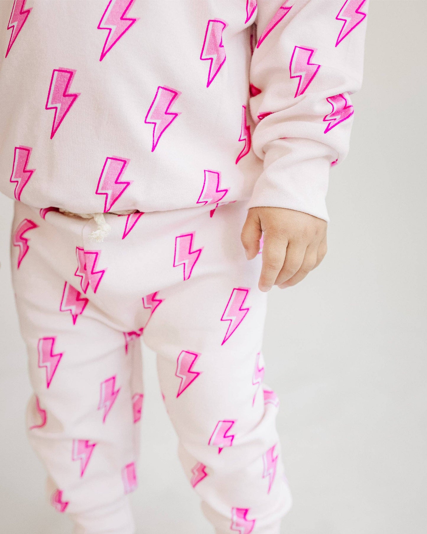 Kids Jogger Set with Pink Lightning Bolts