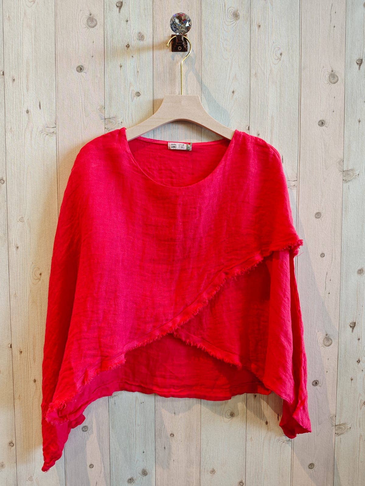 Bohemian Earth Toned Italian Linen Blouse