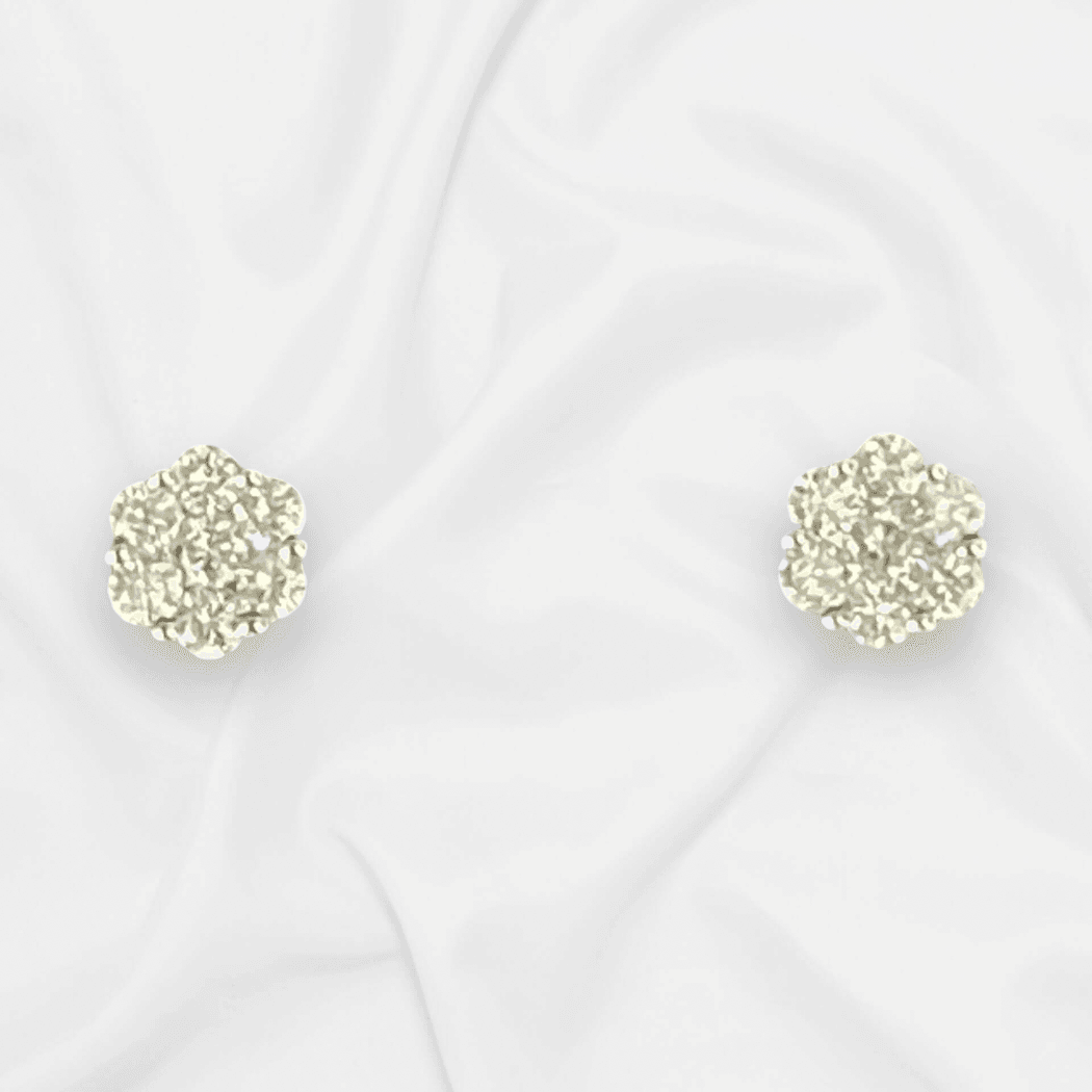 14K White Gold Diamond Stud Earrings - SAUVAGE ZSA™