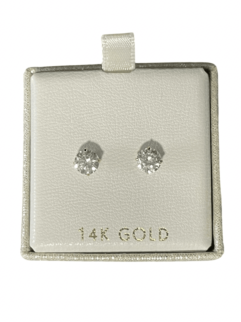 14K Gold Round Cushion Cut Stud Earrings - SAUVAGE ZSA™