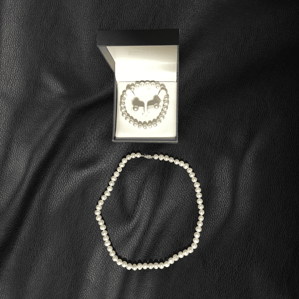 Sterling Silver & Fresh Water Pearl Jewelry Set - Necklace, Bracelet, Earrings - SAUVAGE ZSA™