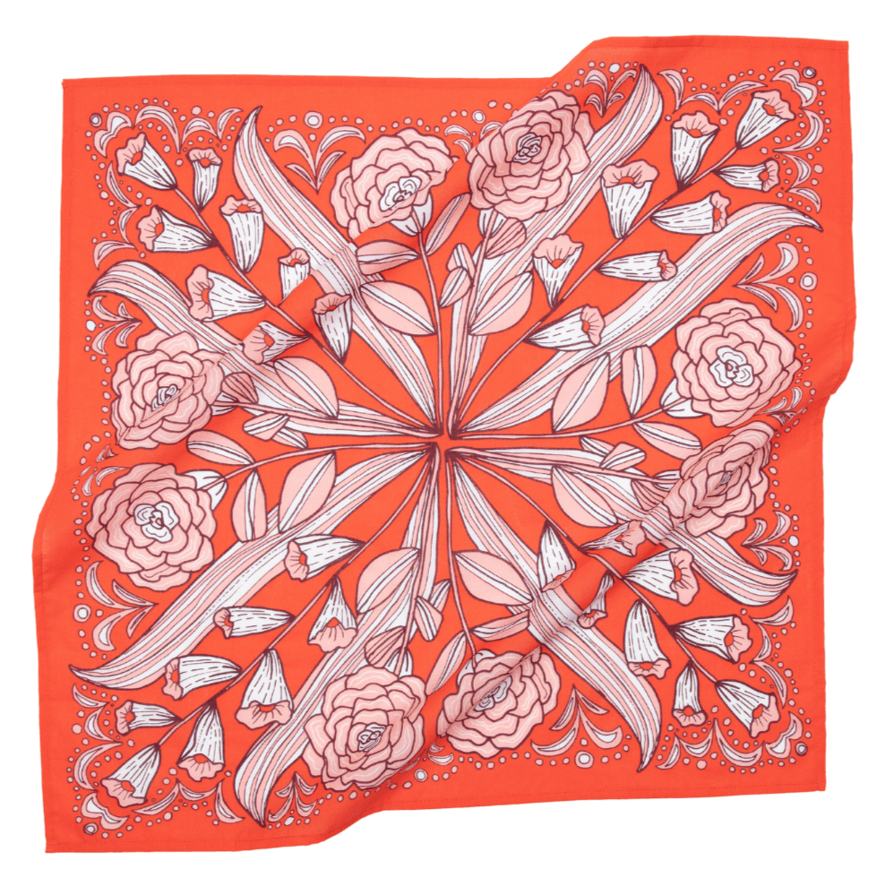 Greta - Red Flowers Bandana - SAUVAGE ZSA™
