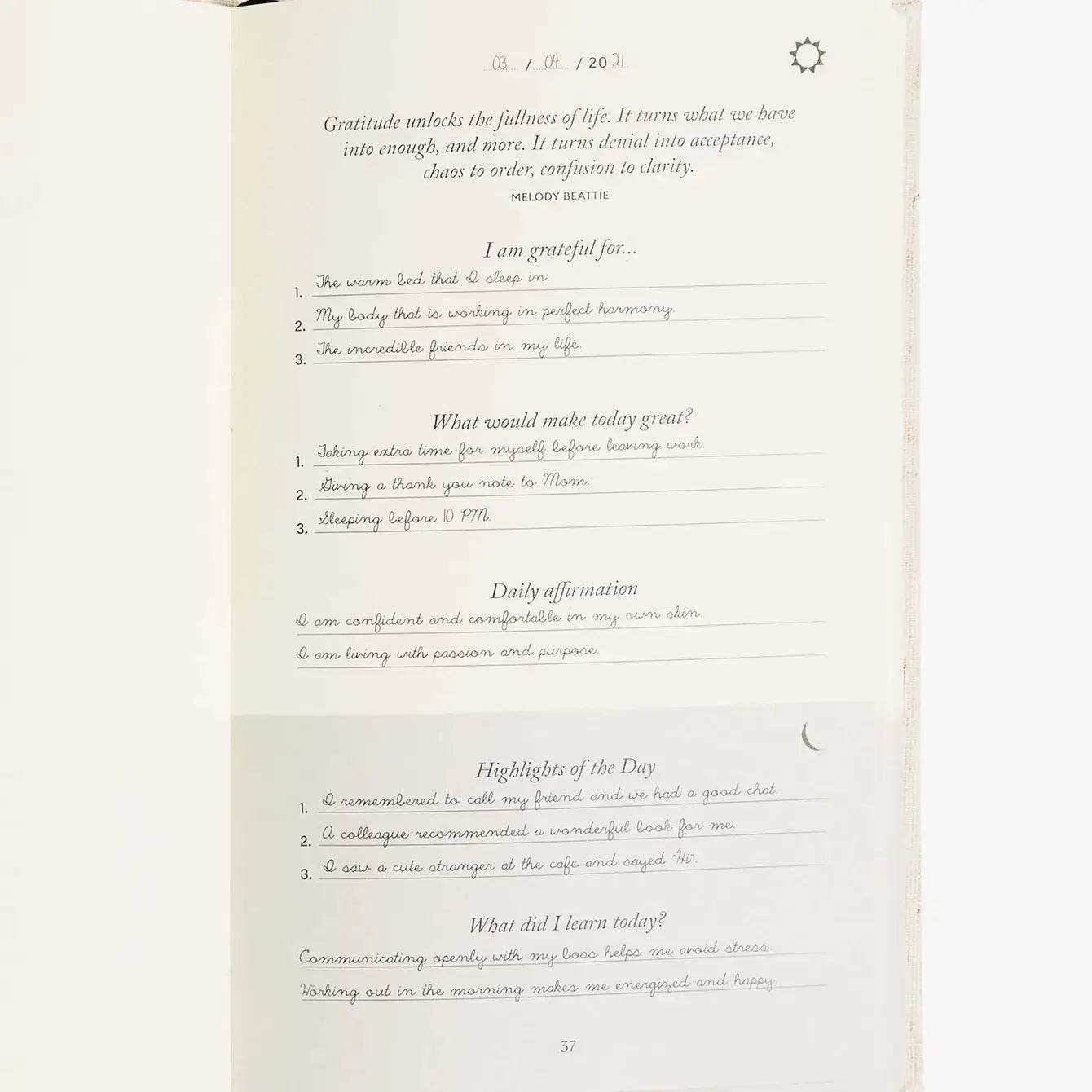 The Five Minute Journal Linen - Daily Guided Gratitude - SAUVAGE ZSA™
