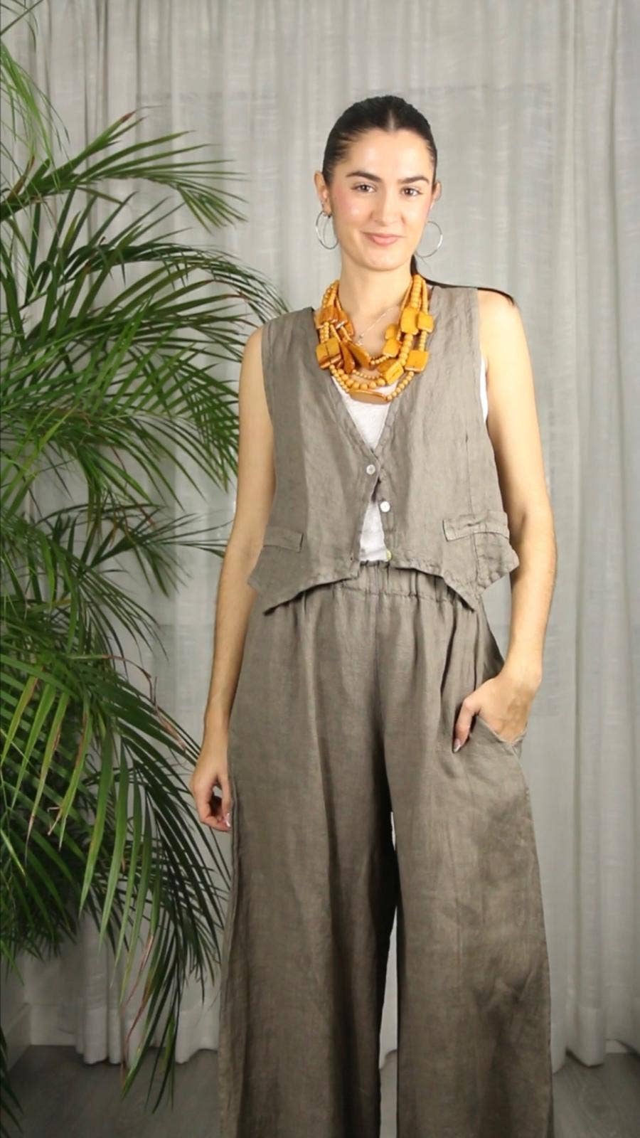 Comfortable Italian Linen Vest