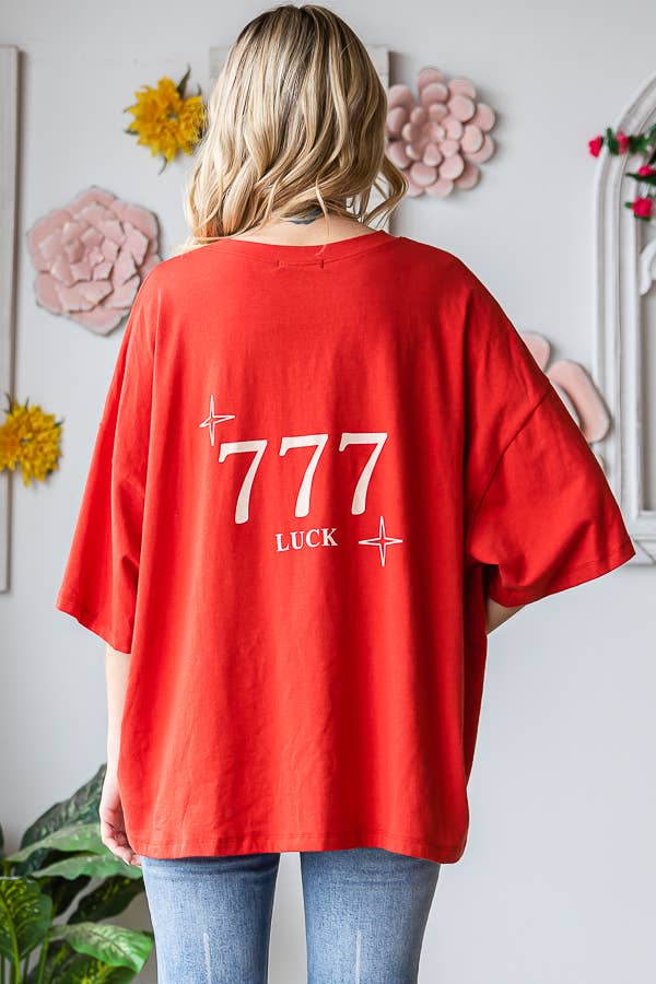 777 Lucky! Oversized Graphic Tee