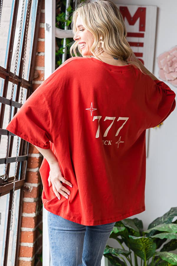 777 Lucky! Oversized Graphic Tee