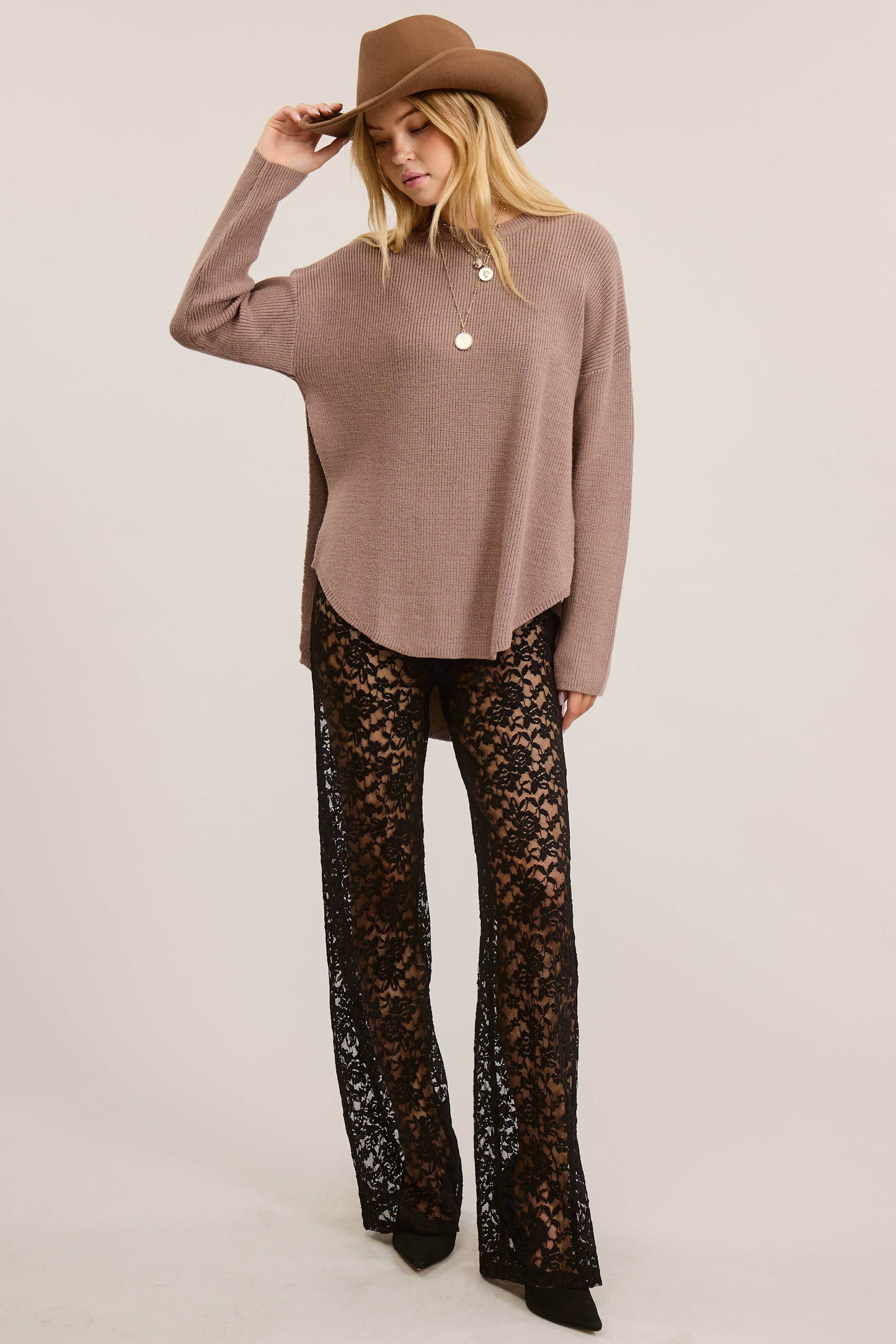 Cozy Knit Sweater with Dual Side Slit - SAUVAGE ZSA™