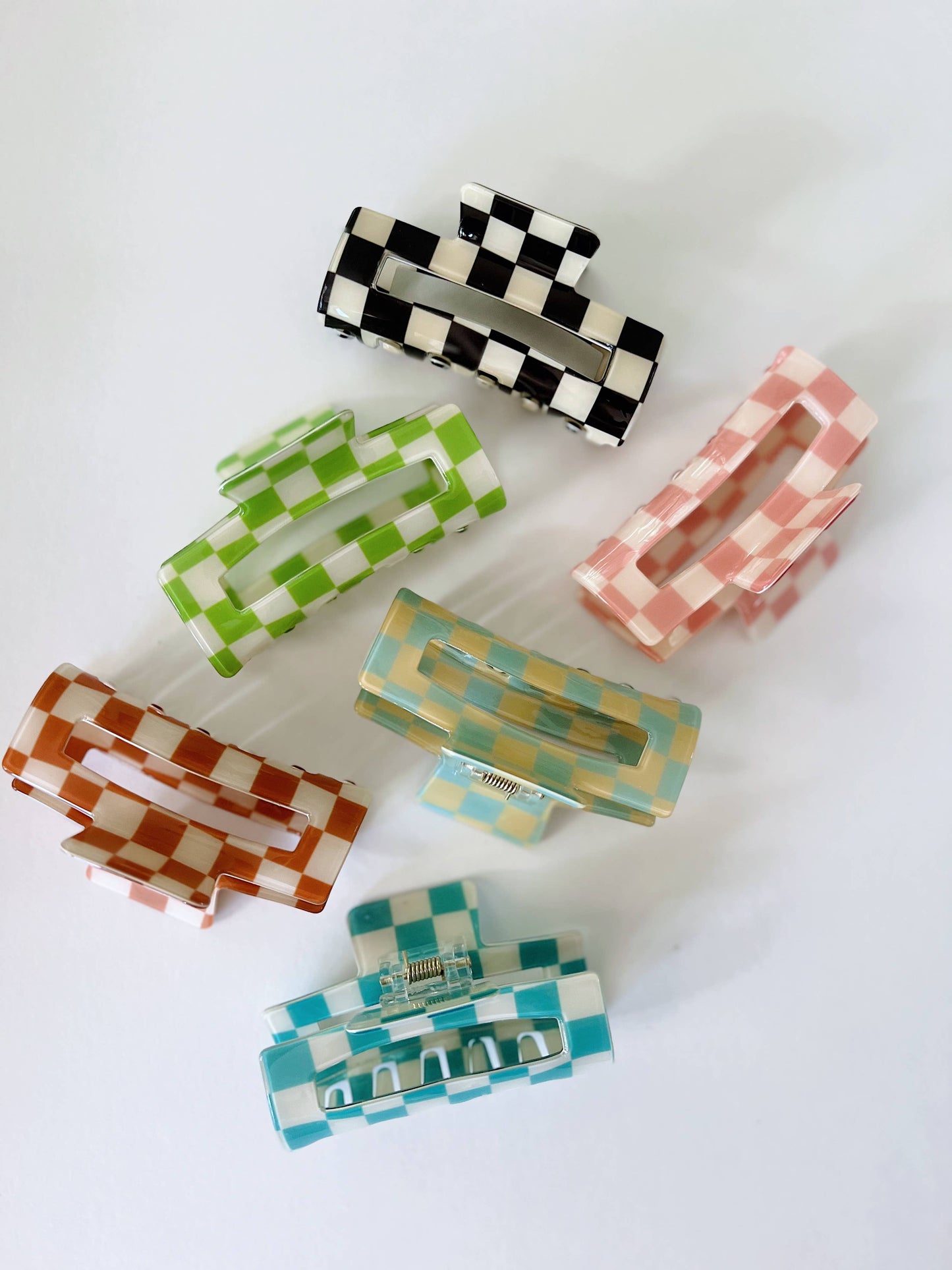 Checkered Print Hair Claw