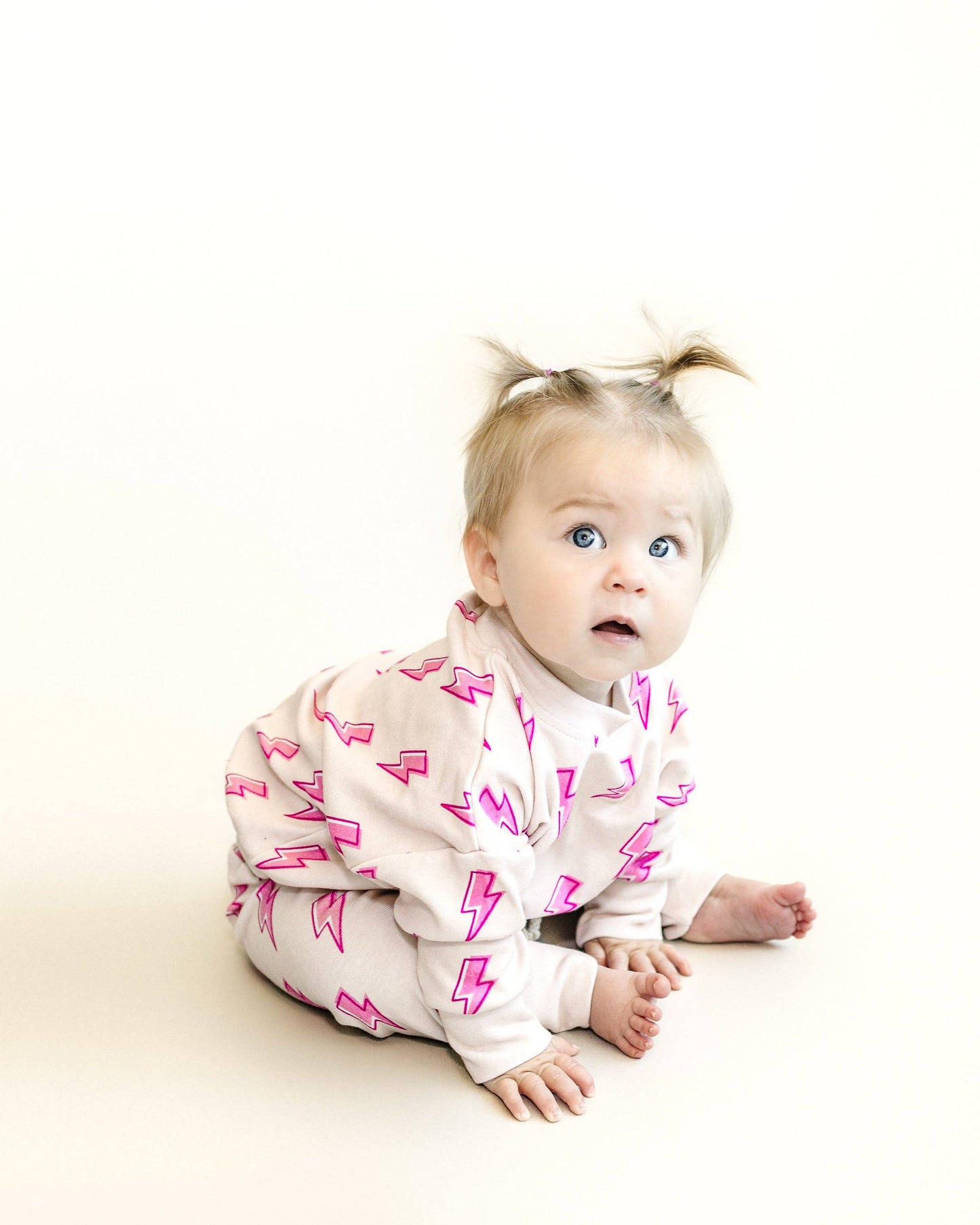 Kids Jogger Set with Pink Lightning Bolts