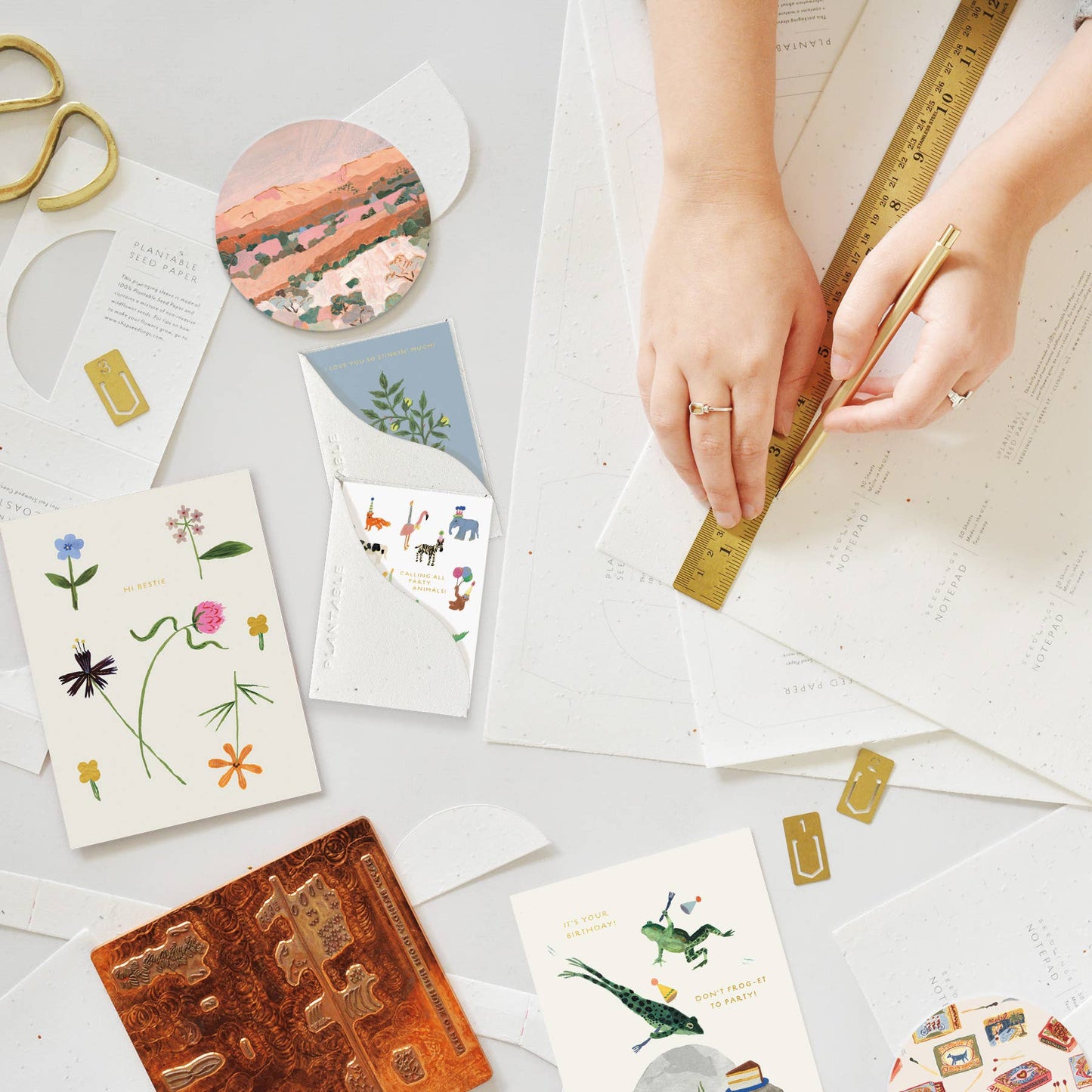 Cute Animal Party - Plantable Birthday Mini Greeting Card