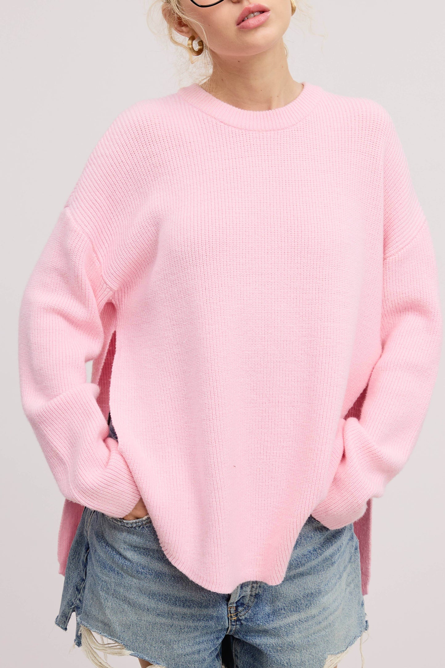 Cozy Knit Sweater with Dual Side Slit - SAUVAGE ZSA™
