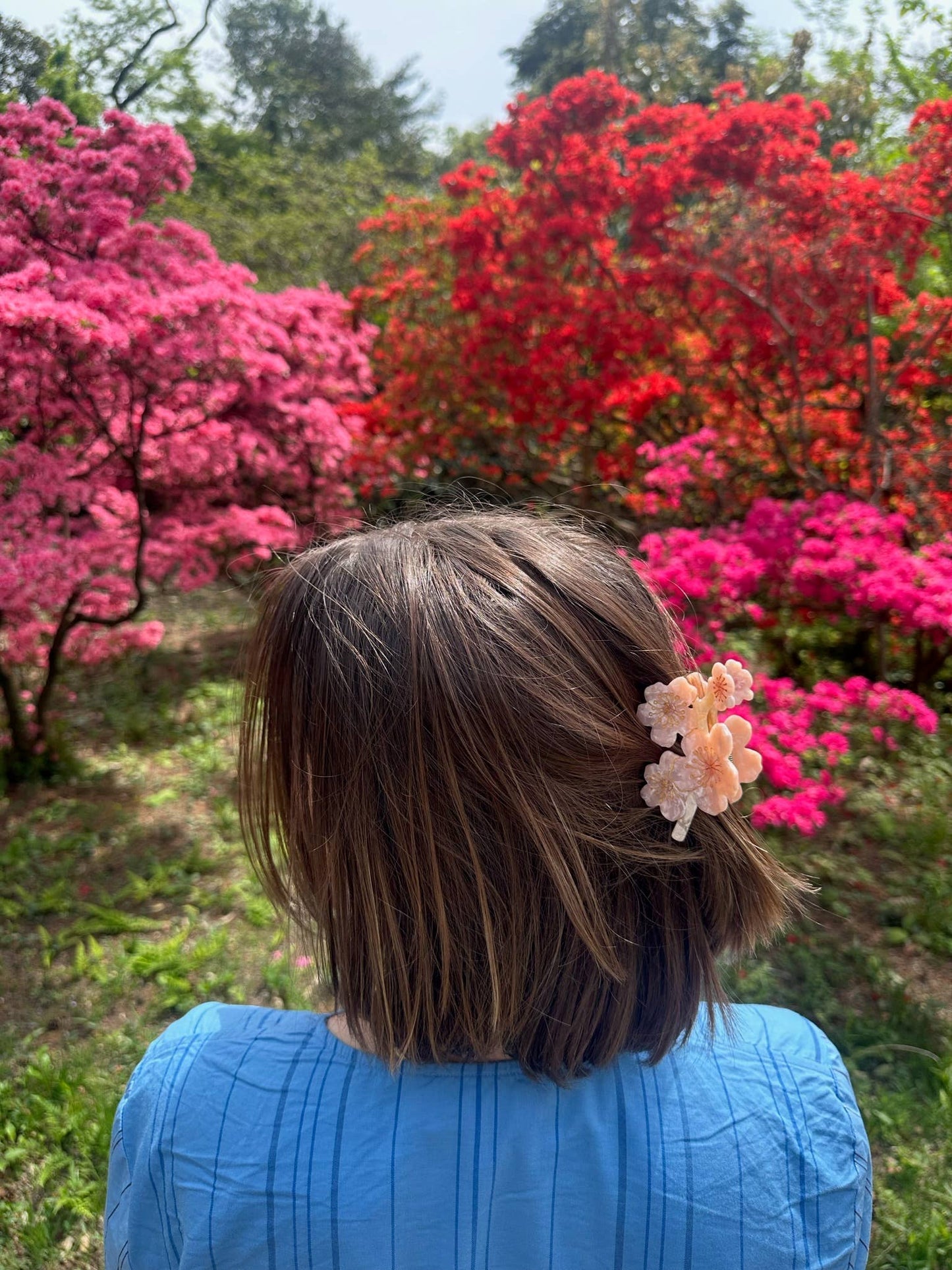 Hand-painted Cherry Blossoms Flower Claw Hair Clip | Eco
