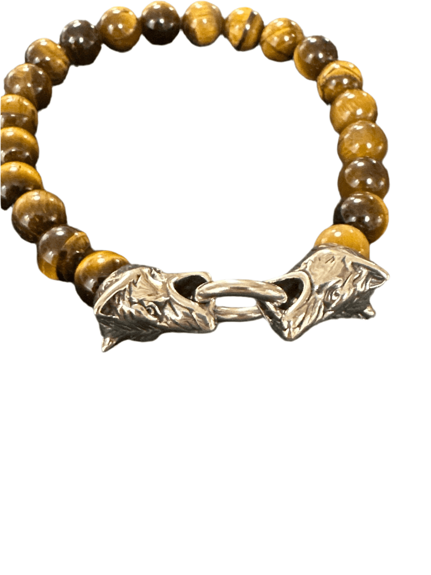 Genuine Stone and Stainless Steel Menswear Wolf Bracelet - SAUVAGE ZSA™