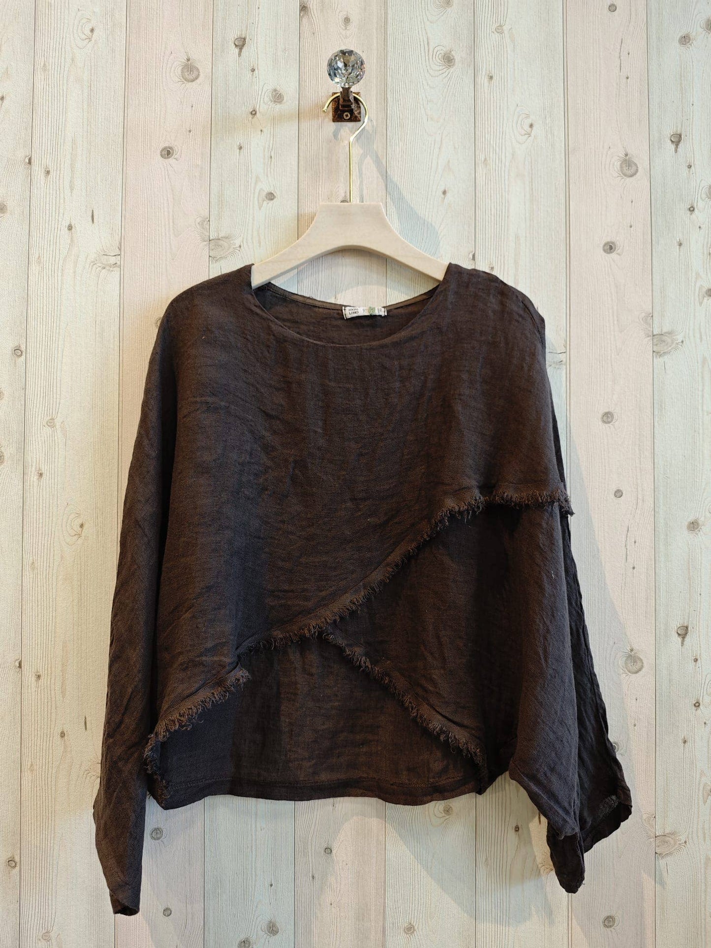 Bohemian Earth Toned Italian Linen Blouse