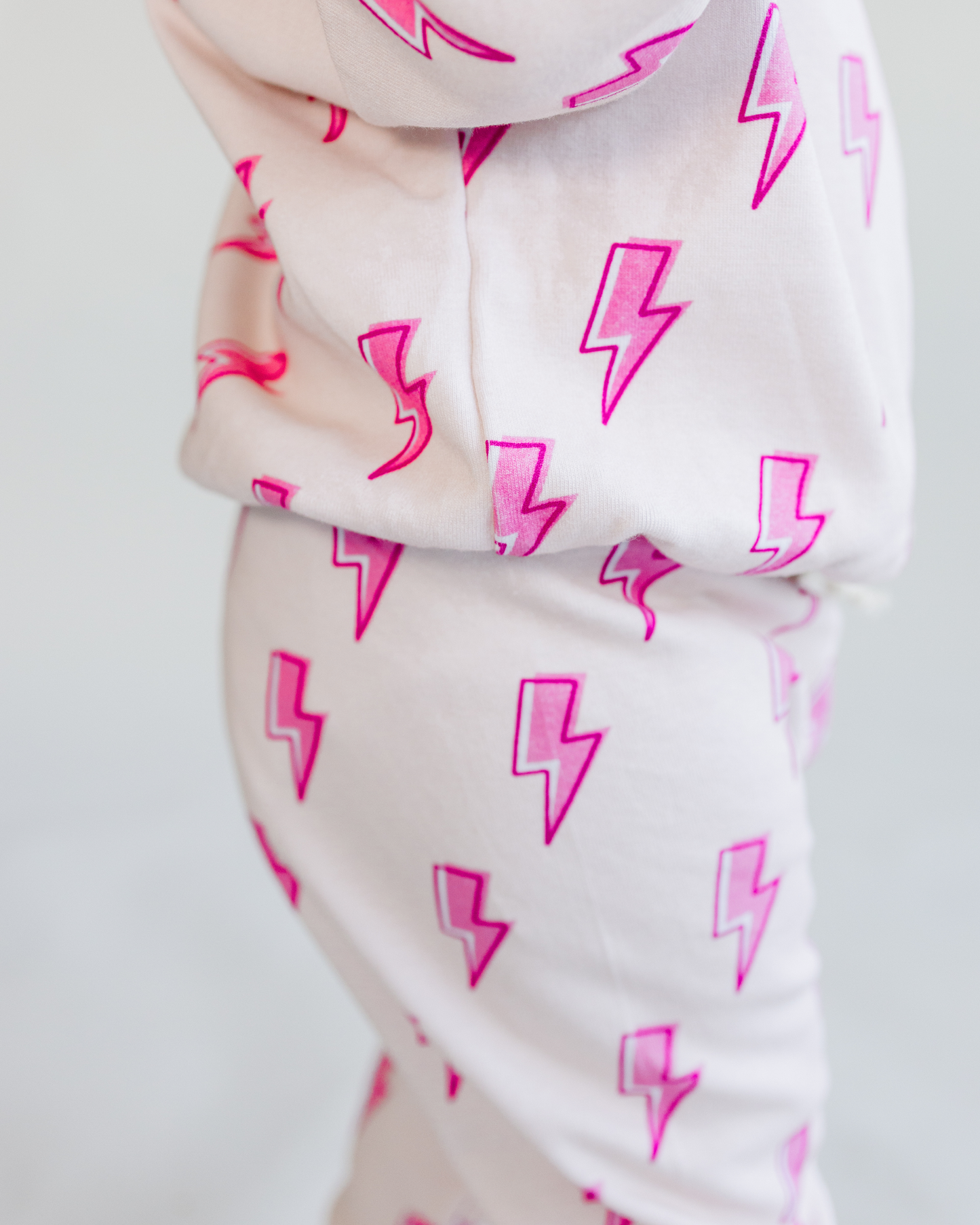 Kids Jogger Set with Pink Lightning Bolts