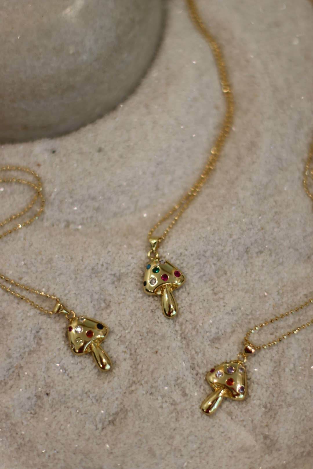 Gold Magical Mushroom Necklace - SAUVAGE ZSA™