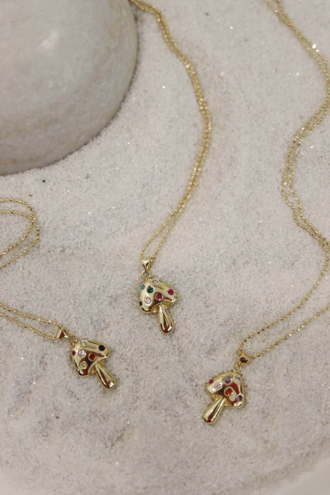 Fantastic Mushrooms Gold Charm Necklace - SAUVAGE ZSA™