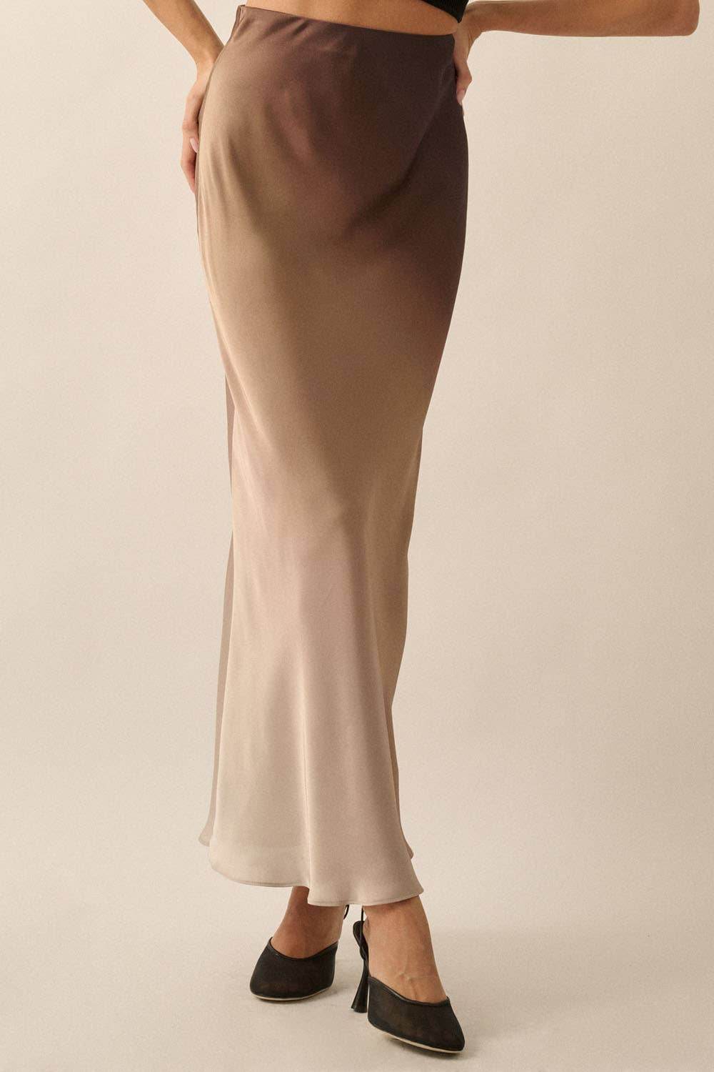 High-Waist Ombre Woven Maxi Skirt - SAUVAGE ZSA™