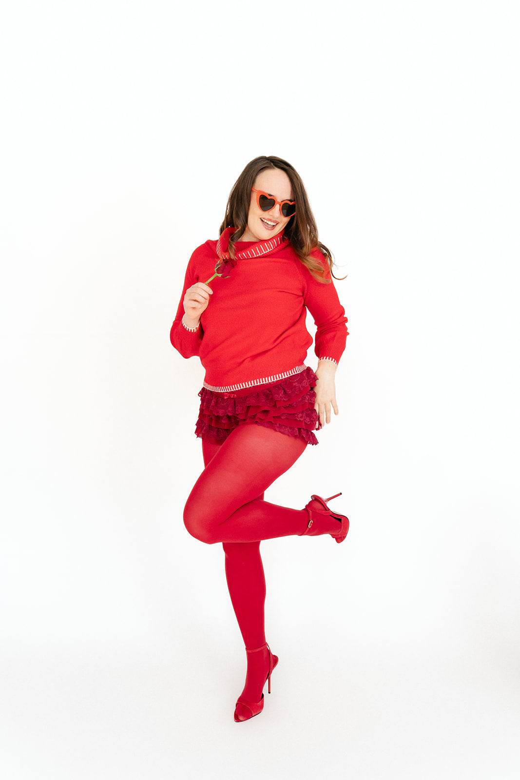 Red Knitted Stitch Cowlneck - SAUVAGE ZSA™