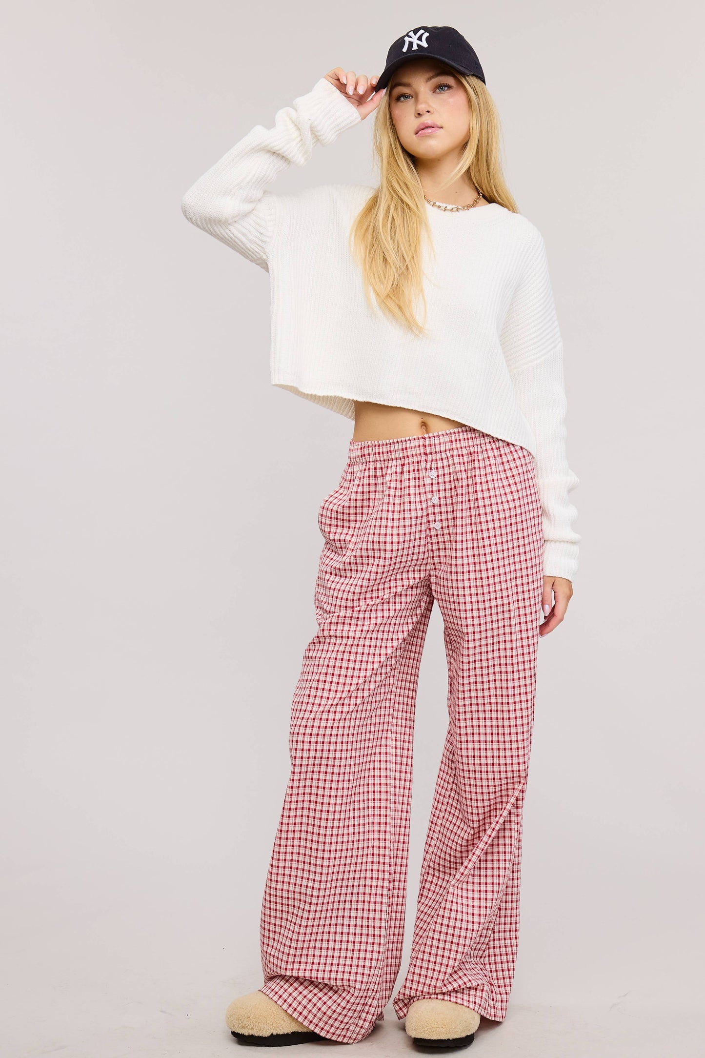 ASYMMETRICAL HEM LONG SLEEVE KNIT TOP