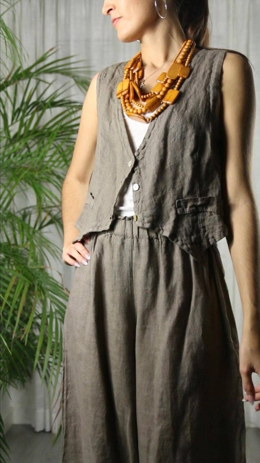 Comfortable Italian Linen Vest