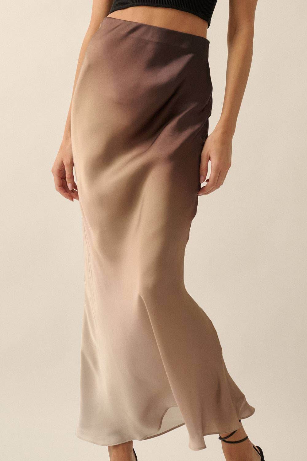 High-Waist Ombre Woven Maxi Skirt - SAUVAGE ZSA™