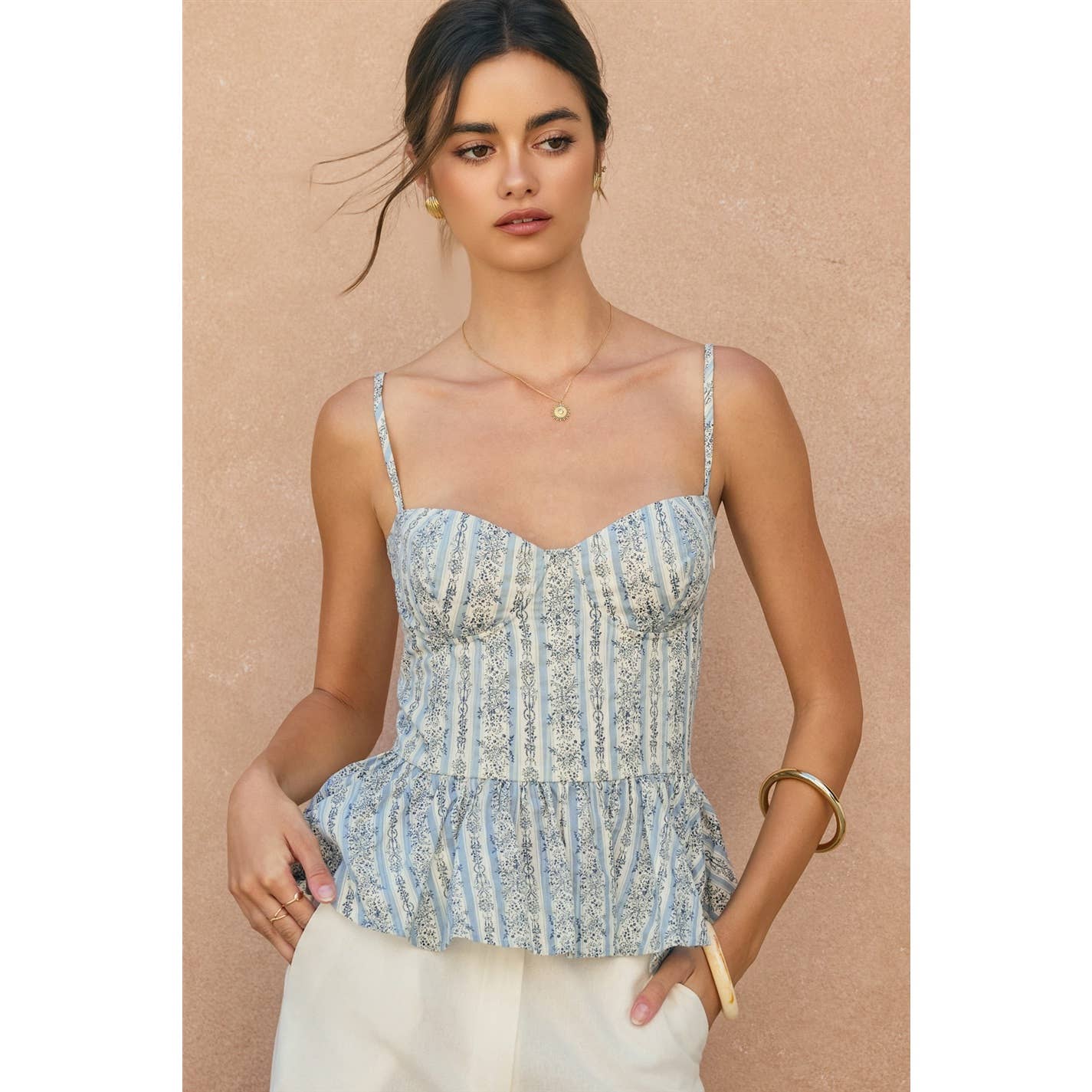 Brume et Fleur Ruffled Croset Top