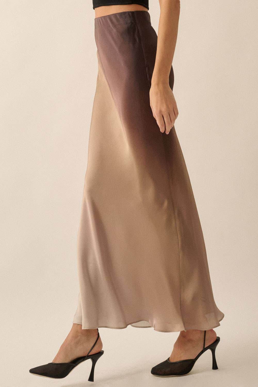 High-Waist Ombre Woven Maxi Skirt - SAUVAGE ZSA™