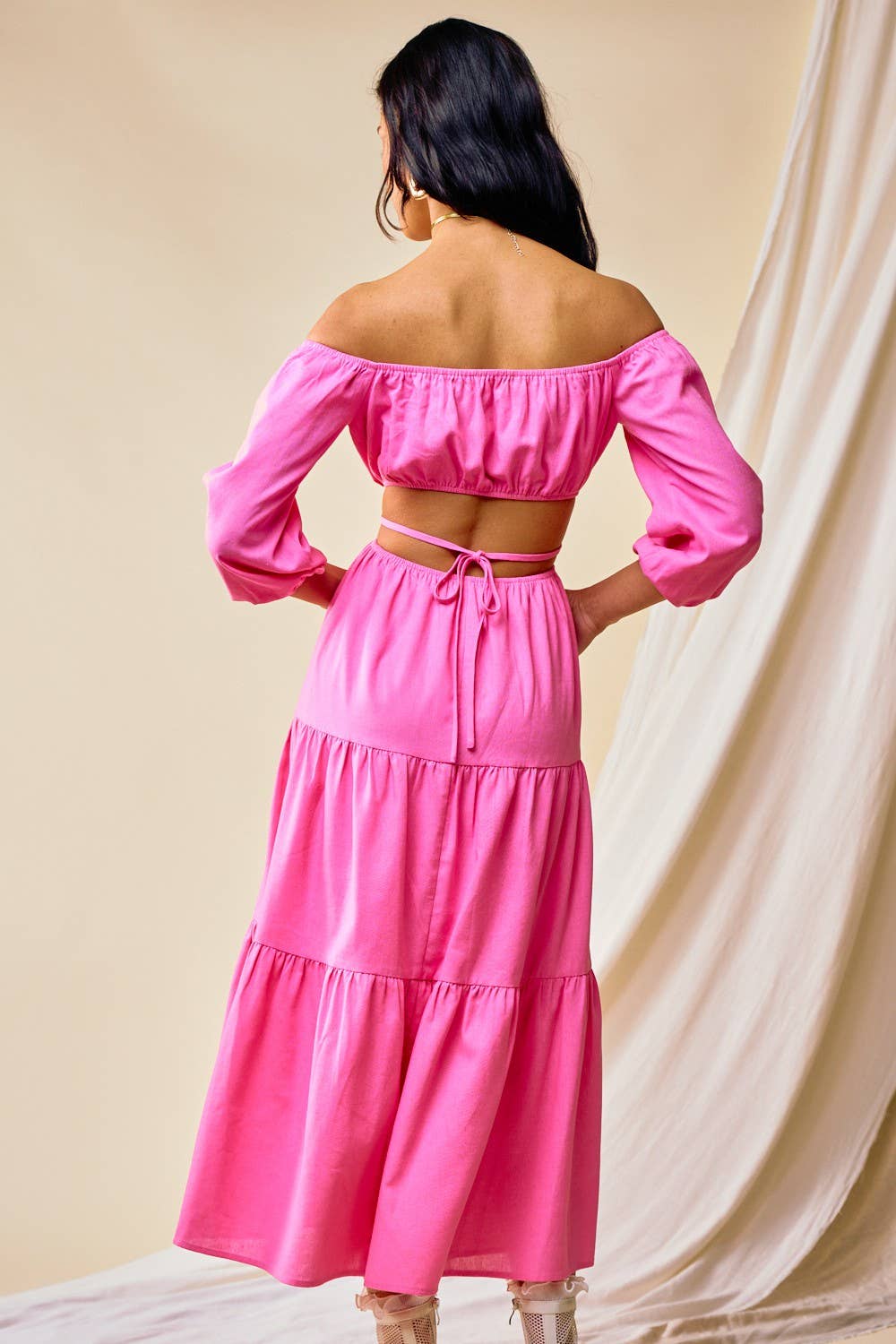 Off Shoulder Contemporary Maxi Dress