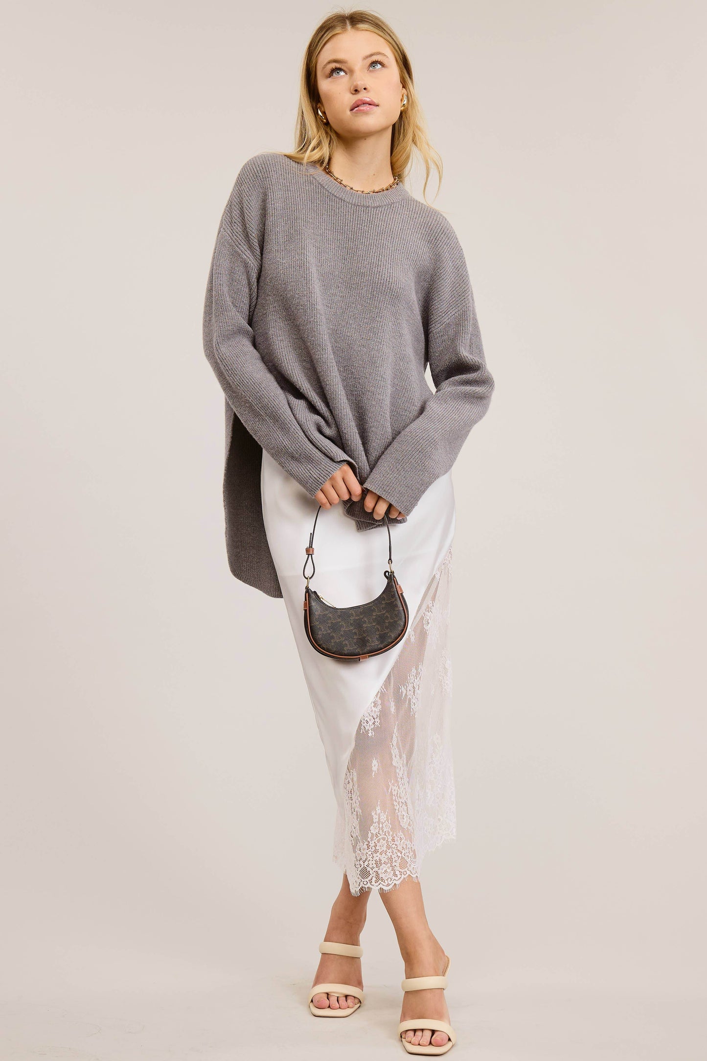 Cozy Knit Sweater with Dual Side Slit - SAUVAGE ZSA™