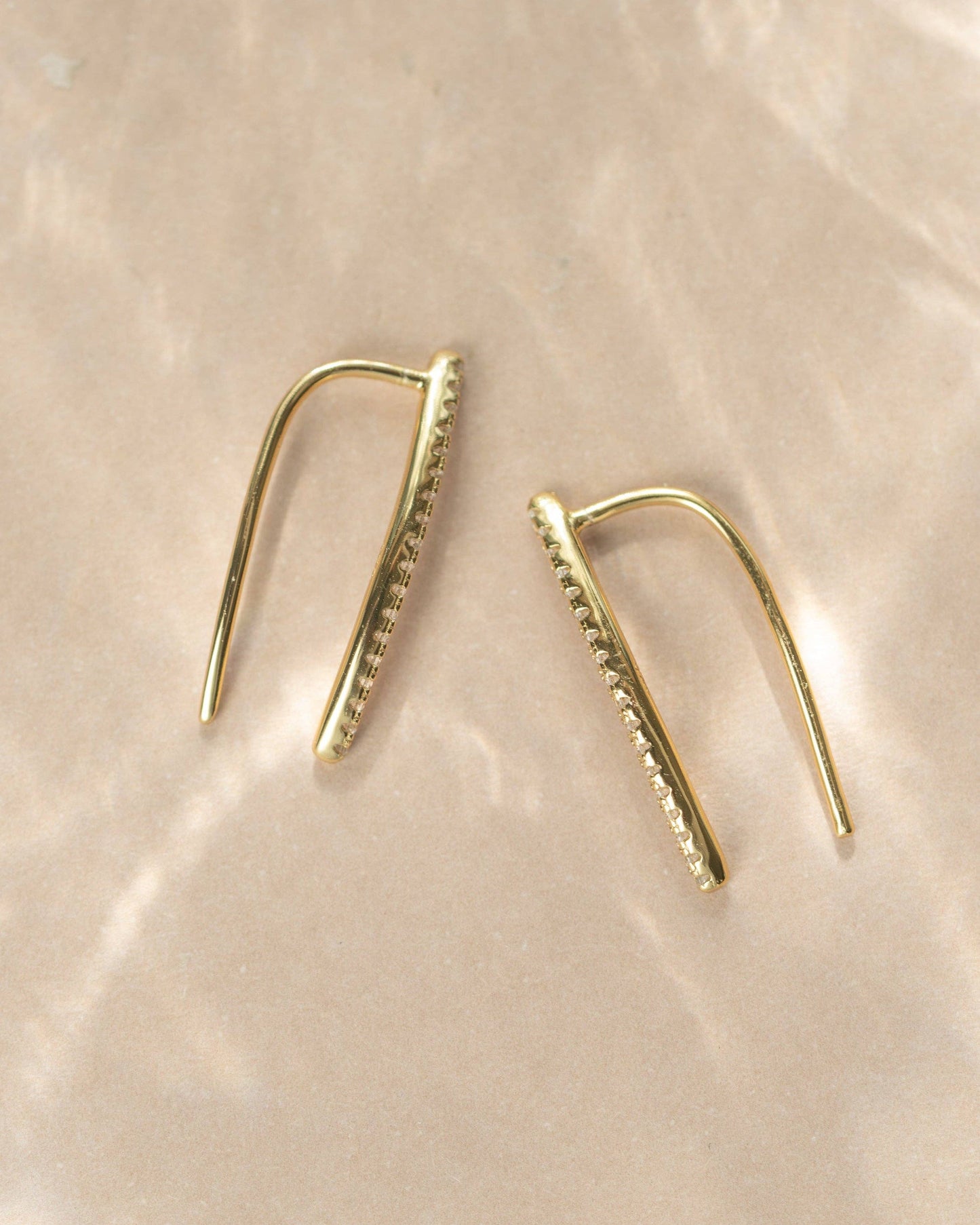 Studded Gold Plated .925 SS HypoallergenicEar Climber