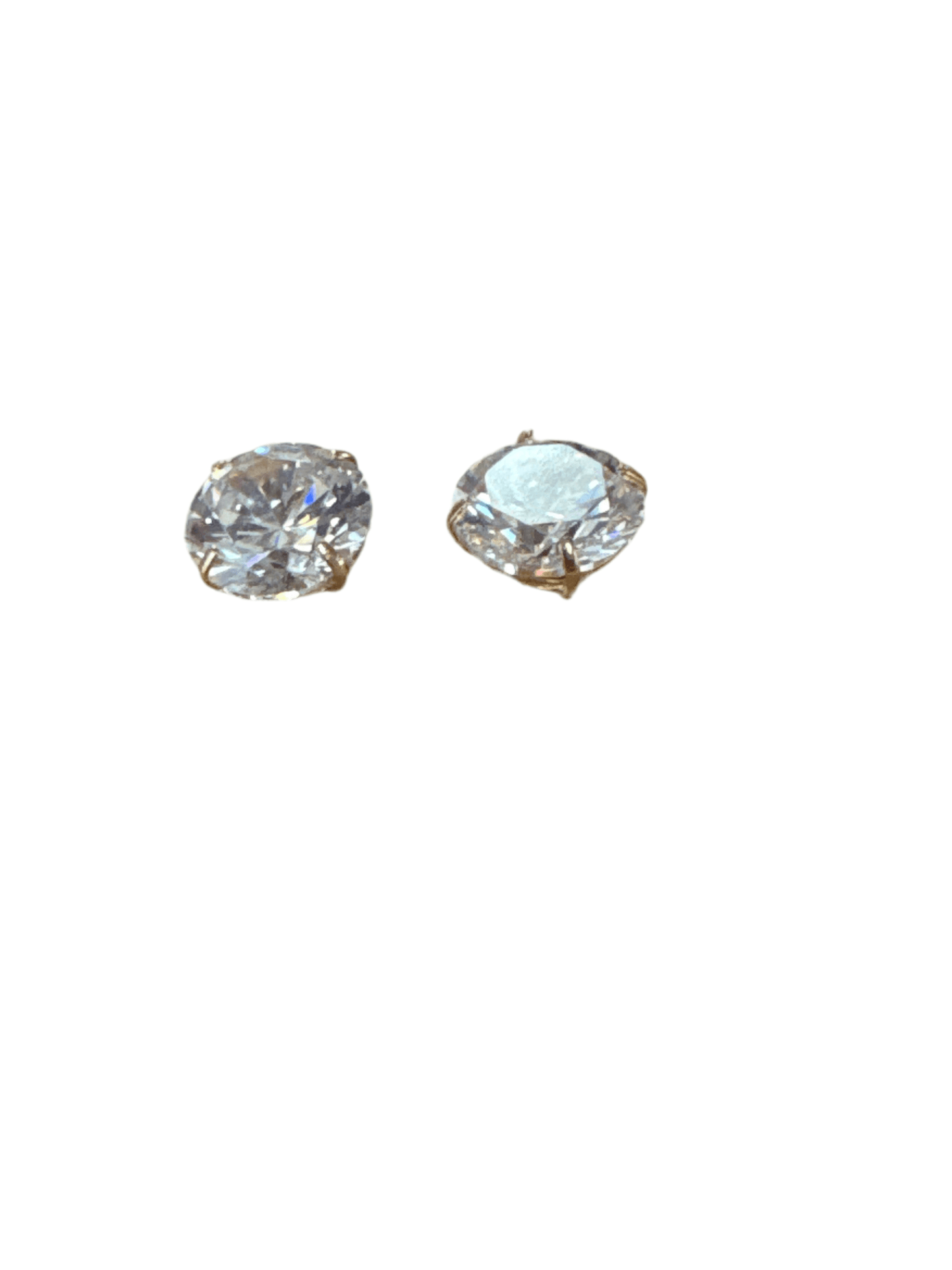 14K Gold Round Crystal Stud Earrings - SAUVAGE ZSA™