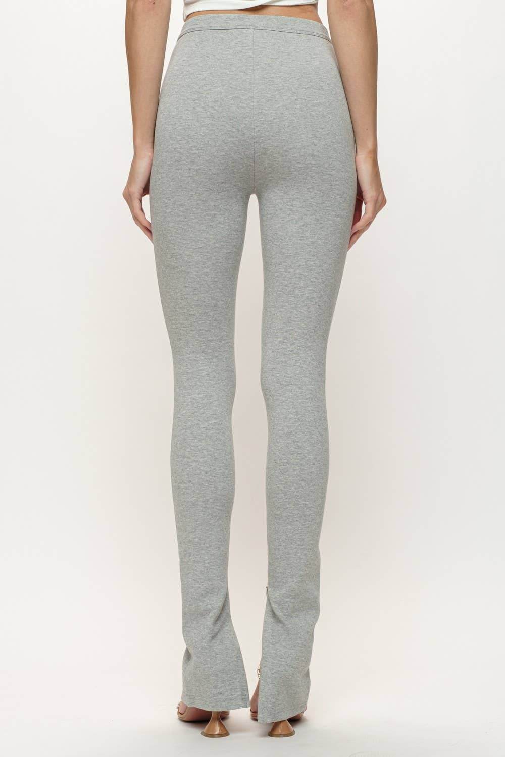 Stretch Jersey Split Hem Leggings - H. Gray - SAUVAGE ZSA™