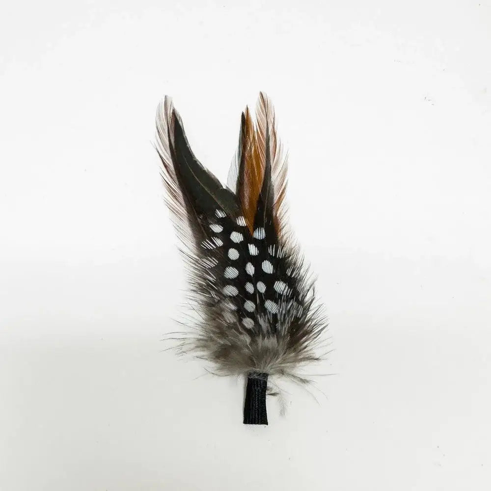 Feather Hat Accent- Style Corky Brown and Polka Dot