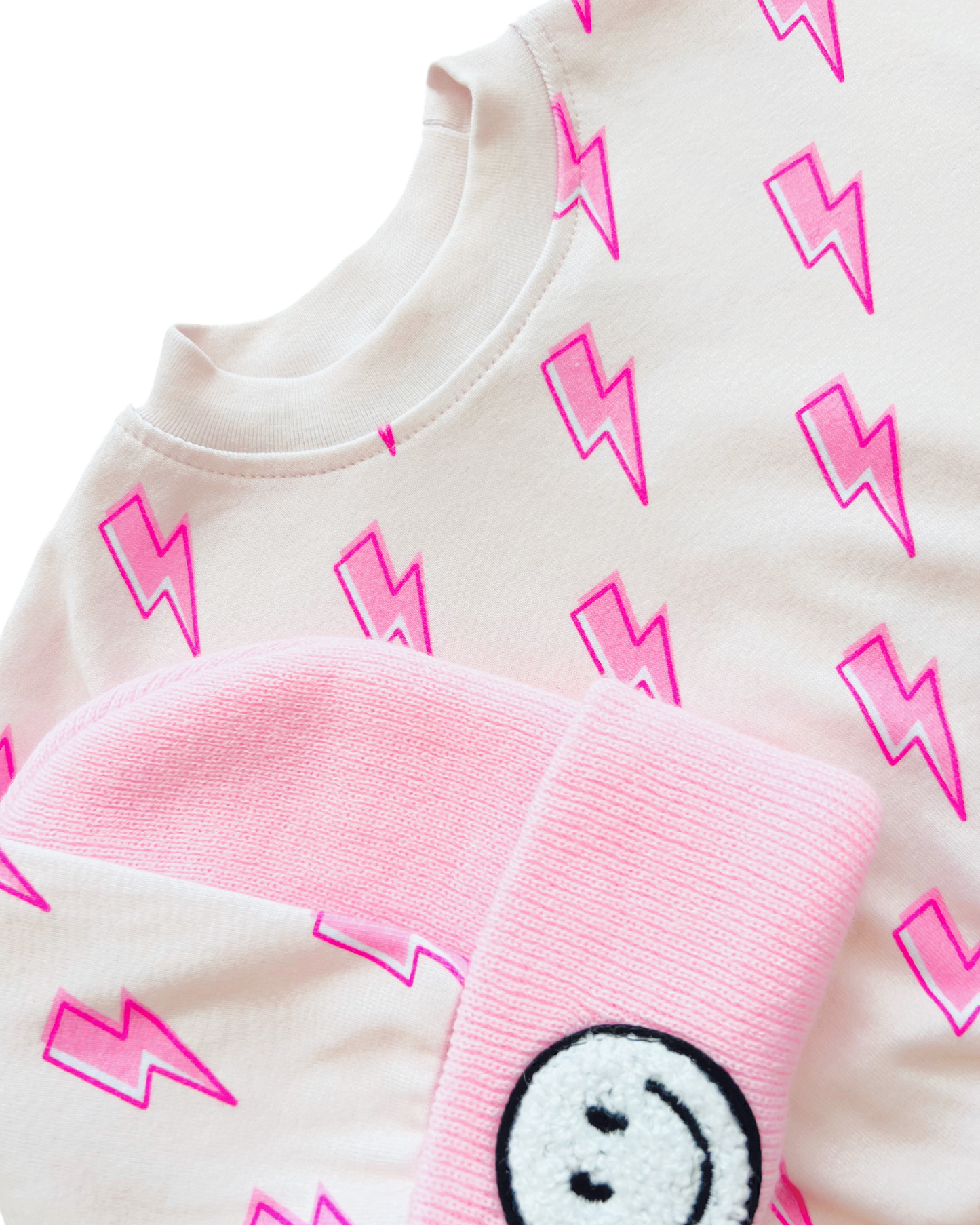 Kids Jogger Set with Pink Lightning Bolts