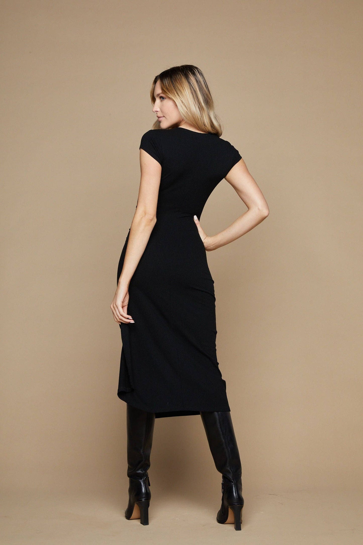 Timeless Rib Hugh Slit Dress
