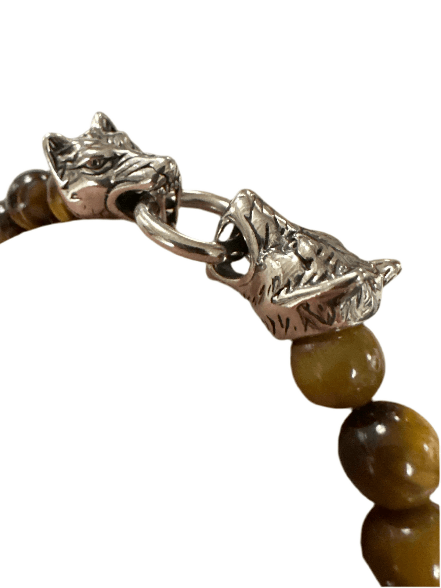 Genuine Stone and Stainless Steel Menswear Wolf Bracelet - SAUVAGE ZSA™