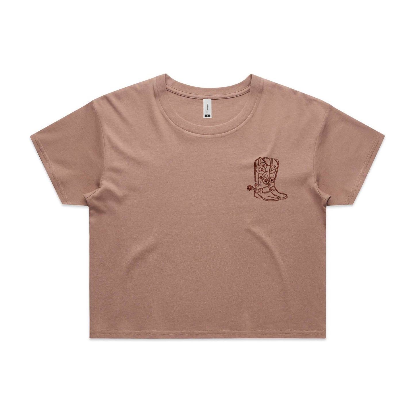 Cowboy Boot Cropped Western Tee (Embroidered) - SAUVAGE ZSA™