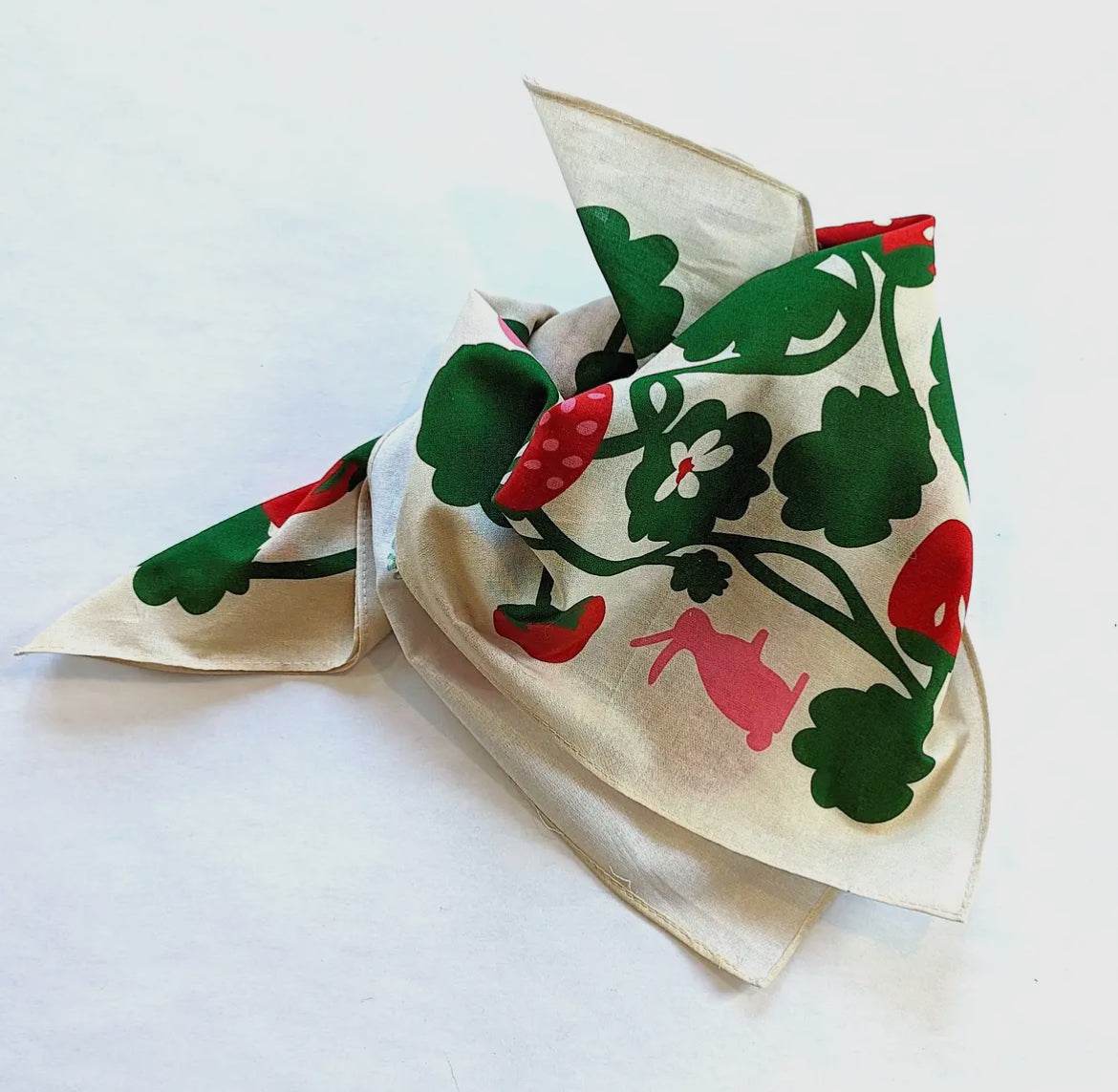 100% Cotton Bandana - Strawberry Garden - SAUVAGE ZSA™