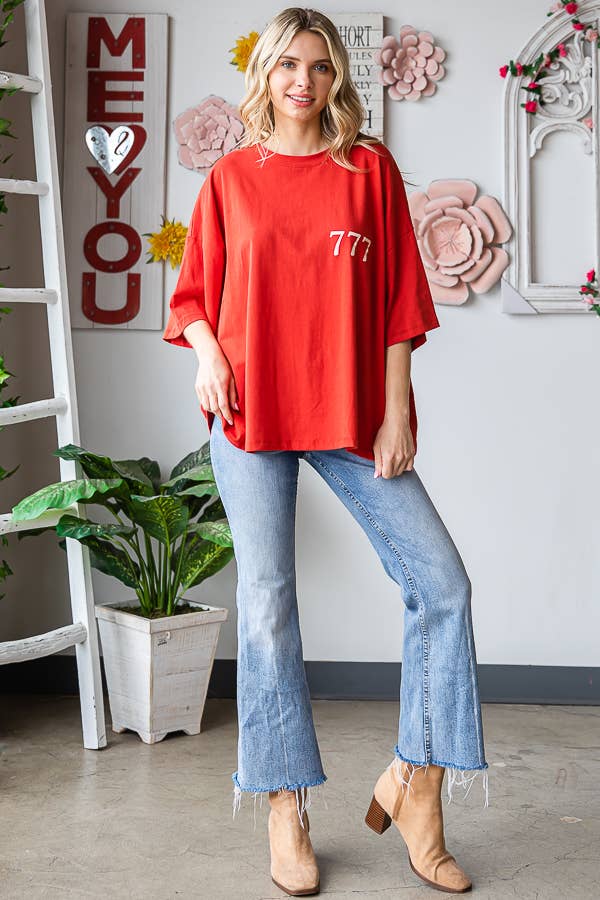 777 Lucky! Oversized Graphic Tee