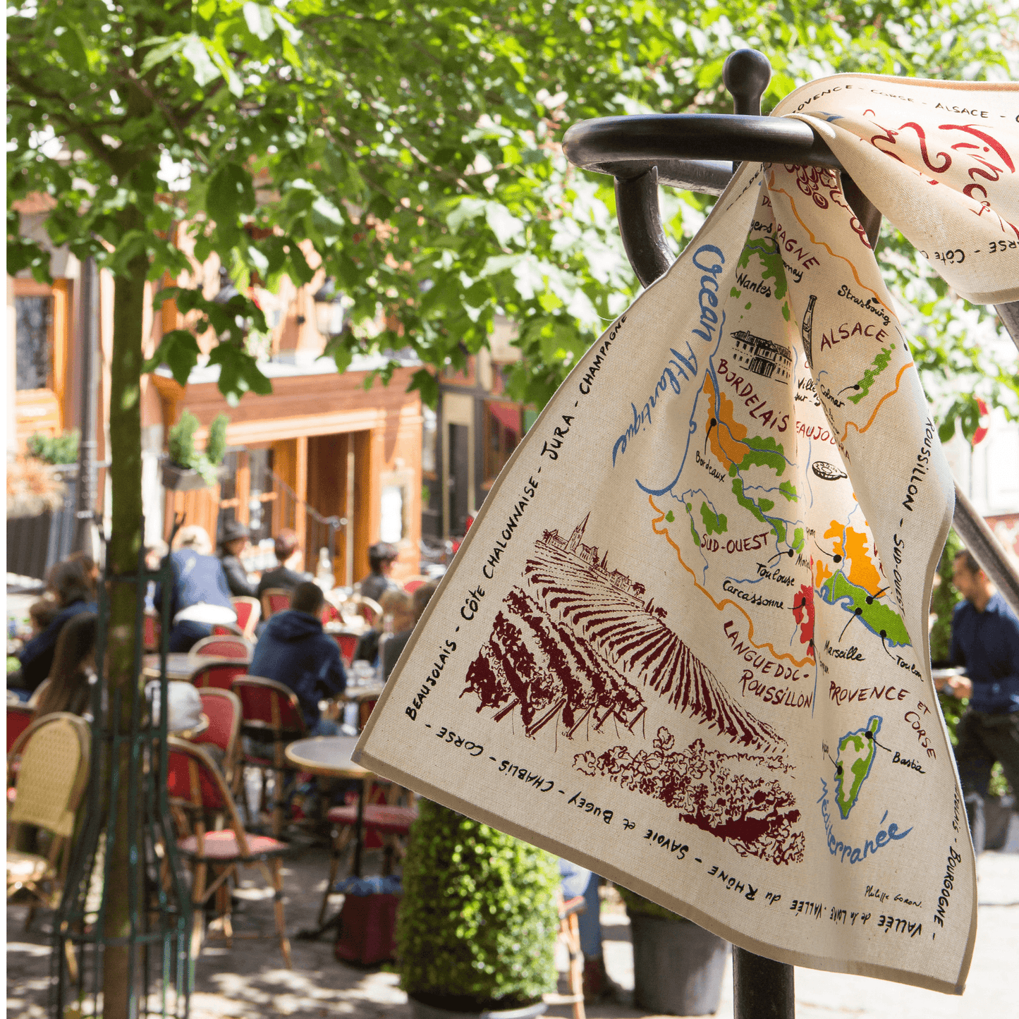 French Wines Labels Tea Towels - SAUVAGE ZSA™